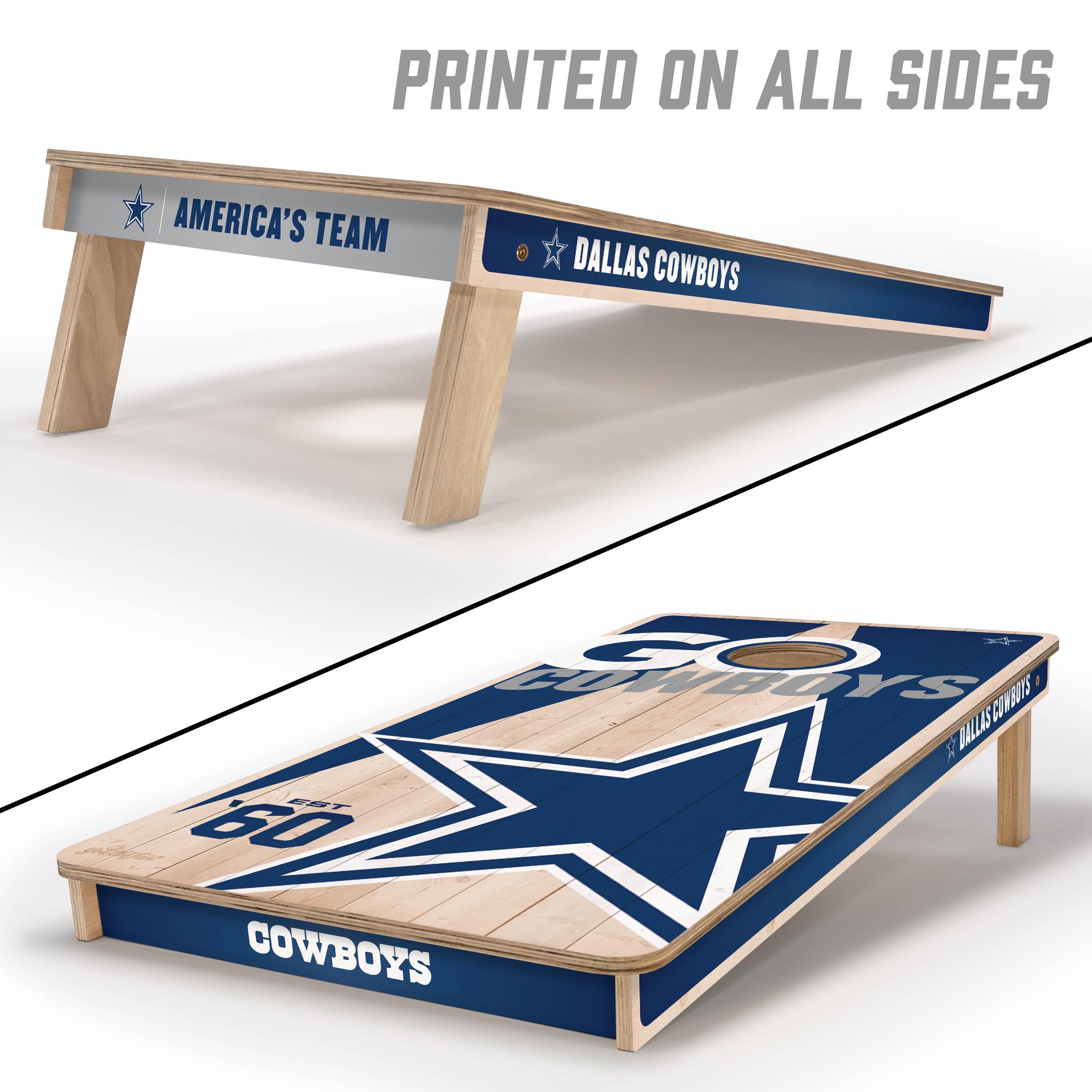 YouTheFan NFL Dallas Cowboys 2’ x 4’ Professional Wood Cornhole Game with Logo Bags - Sports Collectibles, Sports Memorabilia, Sports Fan Shop, Sports Gifts