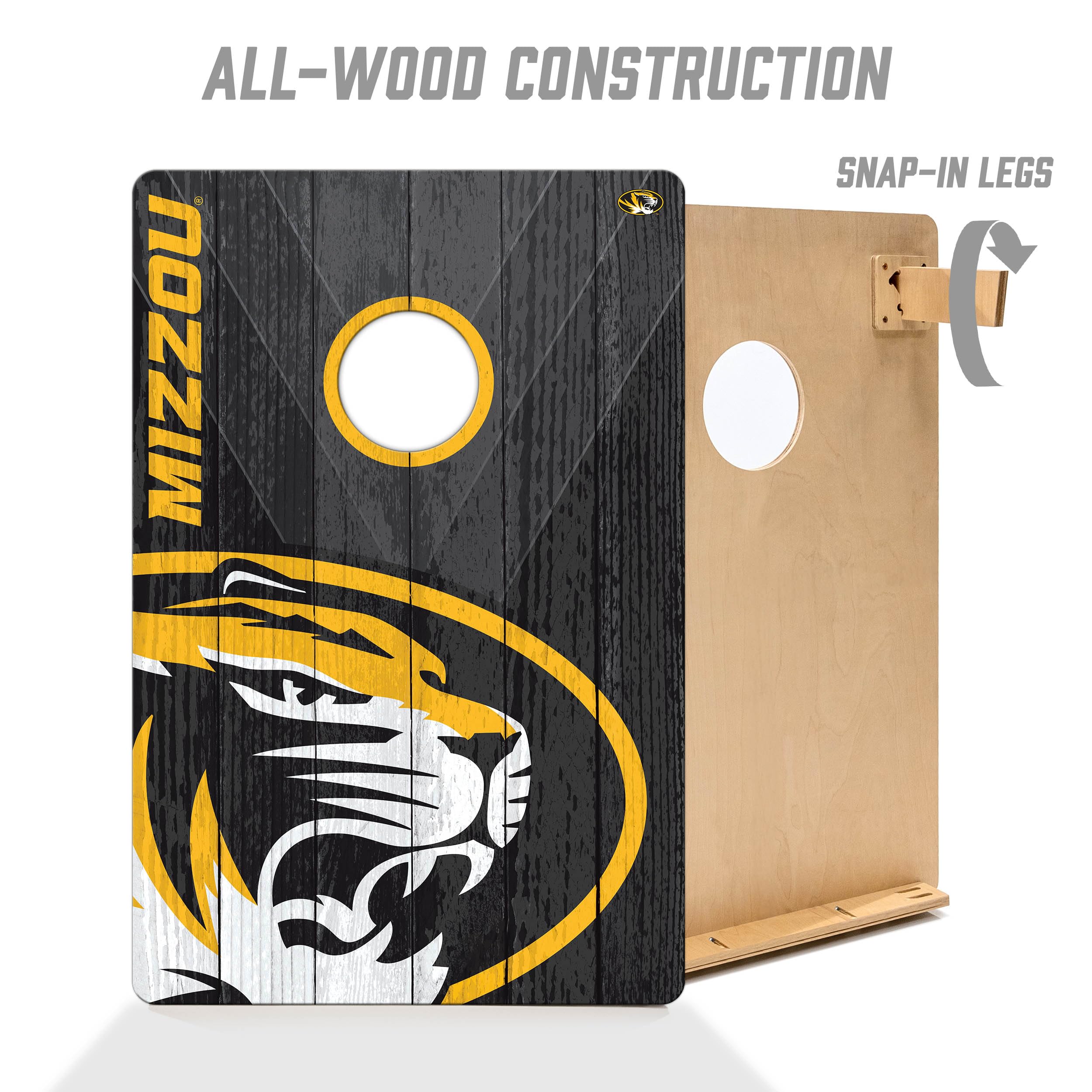 YouTheFan NCAA Missouri Tigers 2’ x 3’ Wood Cornhole Game with Logo Bags - Sports Collectibles, Sports Memorabilia, Sports Fan Shop, Sports Gifts