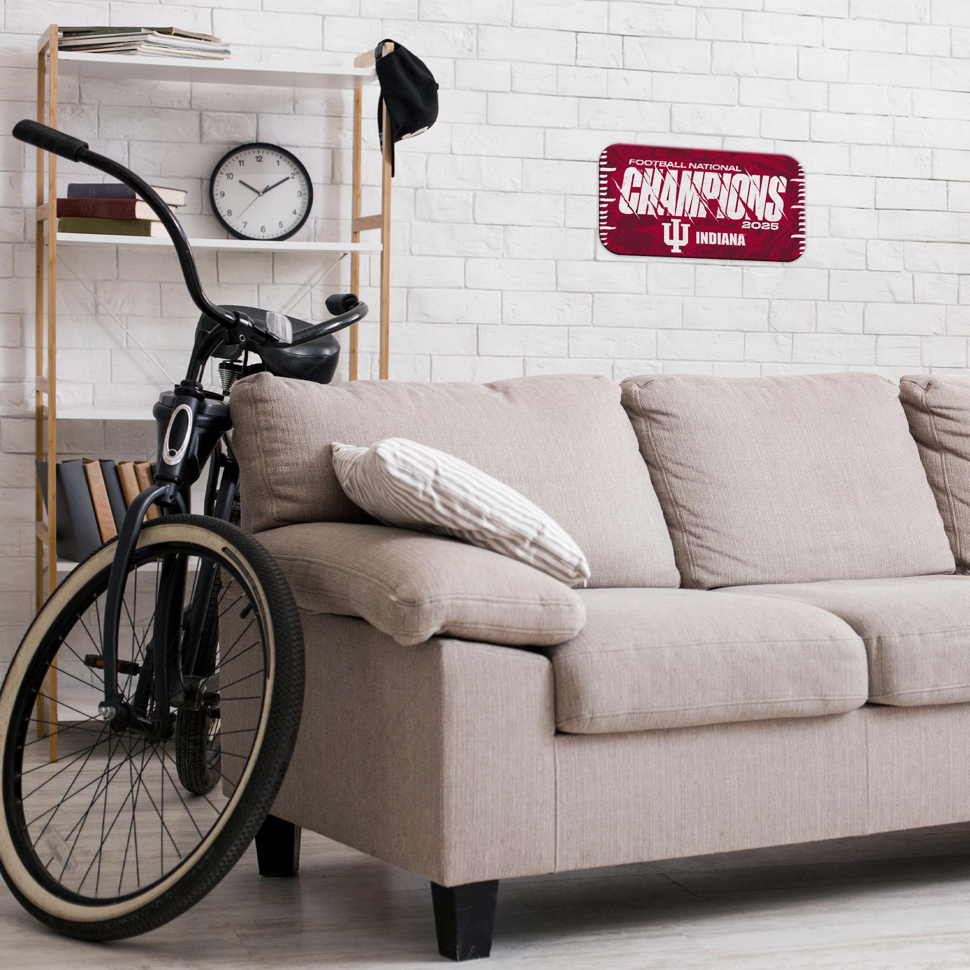 Rico Industries NCAA Indiana Hoosiers 2026 Football National Champions Shape Cut Pennant - Home and Living Room Décor - Soft Felt EZ to Hang - Sports Gifts, Sports Memorabilia, Sports Collectibles, Fan Shop