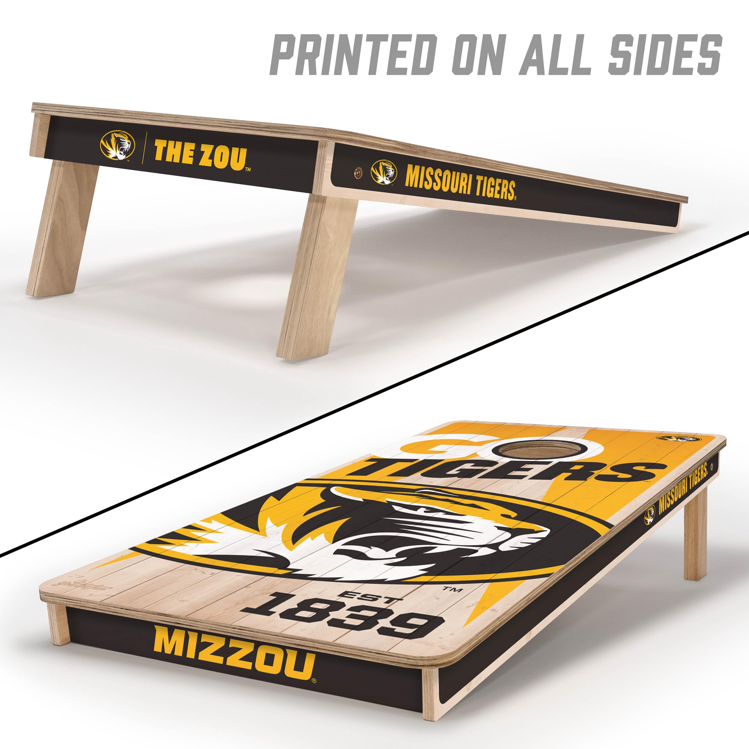 YouTheFan NCAA Missouri Tigers 2’ x 4’ Professional Wood Cornhole Game with Logo Bags - Sports Collectibles, Sports Memorabilia, Sports Fan Shop, Sports Gifts