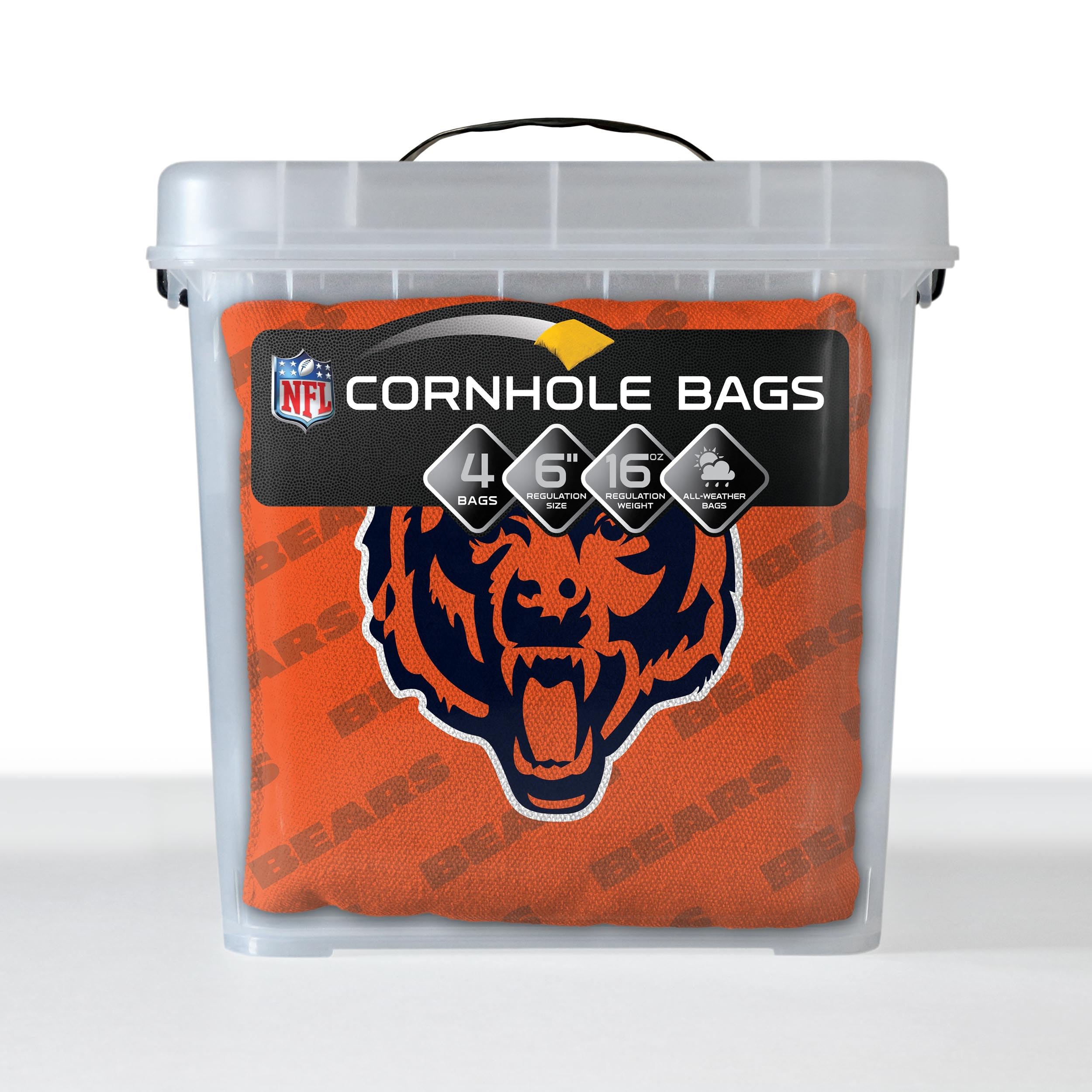 YouTheFan NFL Chicago Bears Cornhole Bags - 4PK - Orange - Sports Collectibles, Sports Memorabilia, Sports Fan Shop, Sports Gifts