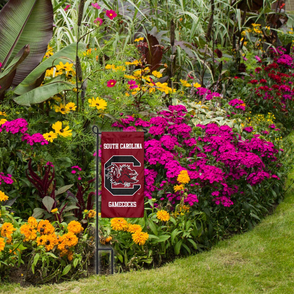 College Flags & Banners Co. South Carolina Gamecocks Mini Garden and Flower Pot Flag Topper - Sports Collectibles, Sports Memorabilia, Sports Fan Shop, Sports Gifts