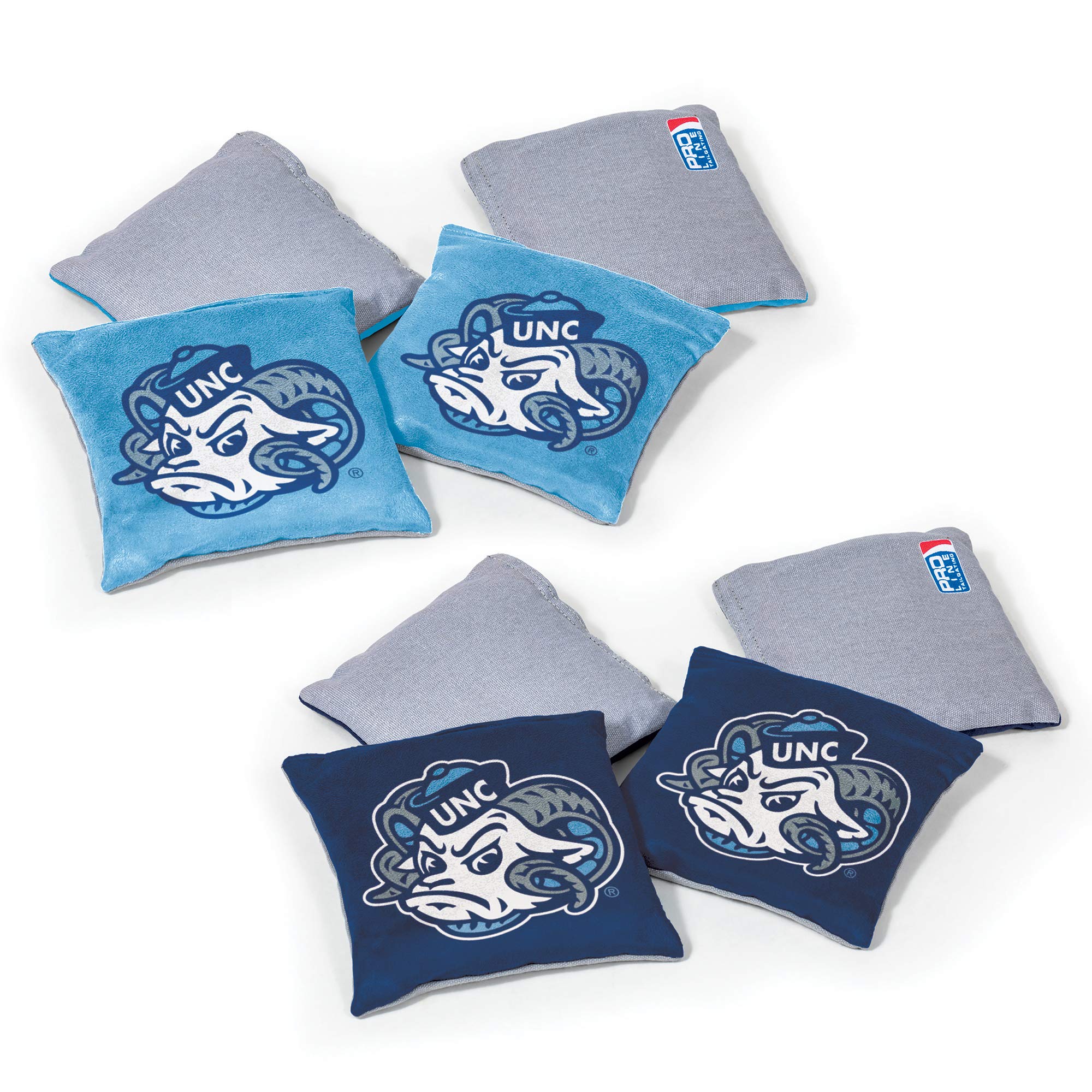 Wild Sports NCAA North Carolina Tar Heels 8pk Dual Sided Bean Bags, Team Color - Sports Collectibles, Sports Memorabilia, Sports Fan Shop, Sports Gifts