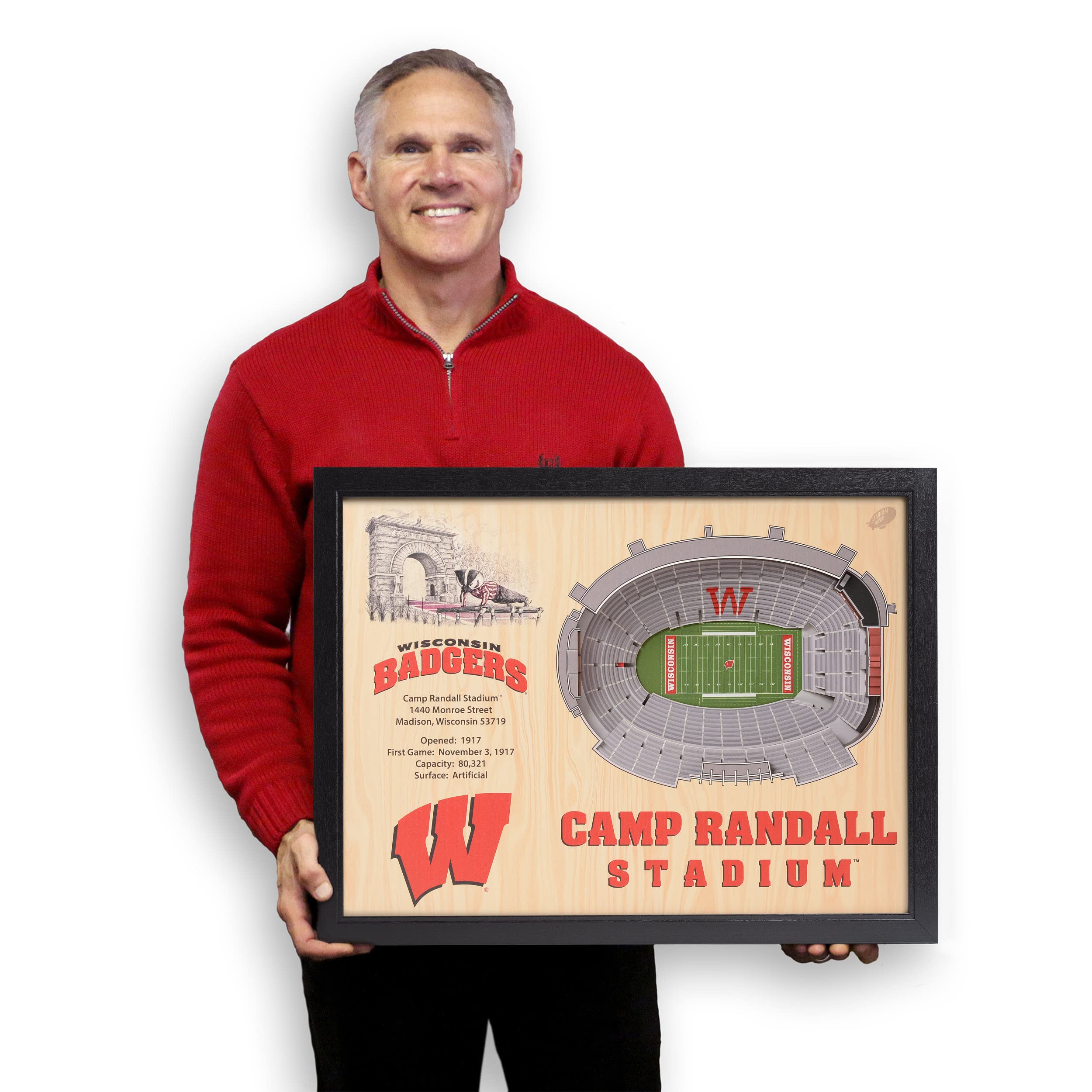 YouTheFan NCAA Wisconsin Badgers 25-Layer StadiumViews 3D Wall Art - Camp Randall Stadium - Sports Collectibles, Sports Memorabilia, Sports Fan Shop, Sports Gifts
