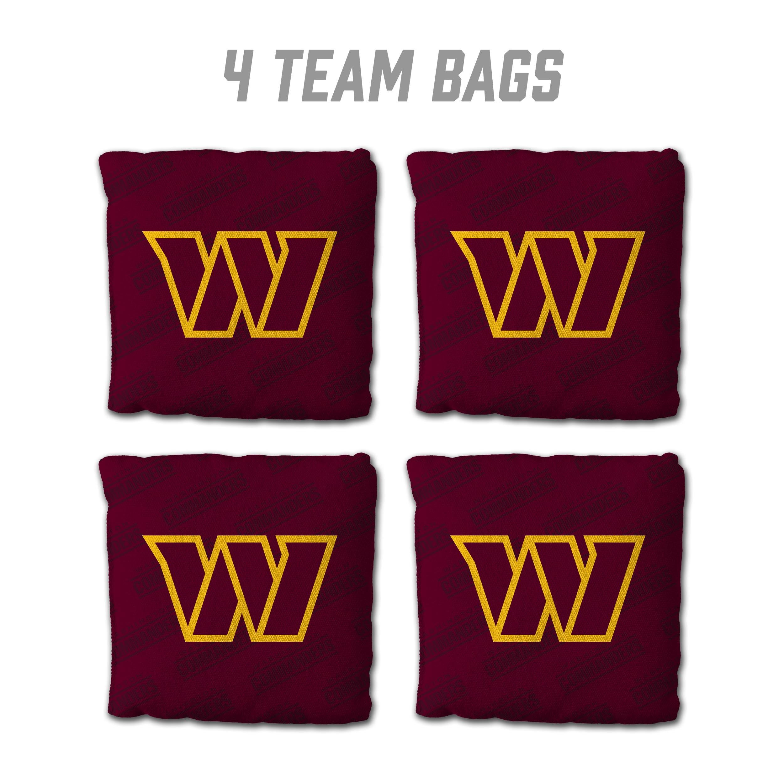 YouTheFan NFL Washington Commanders Cornhole Bags - 4PK - Maroon - Sports Collectibles, Sports Memorabilia, Sports Fan Shop, Sports Gifts