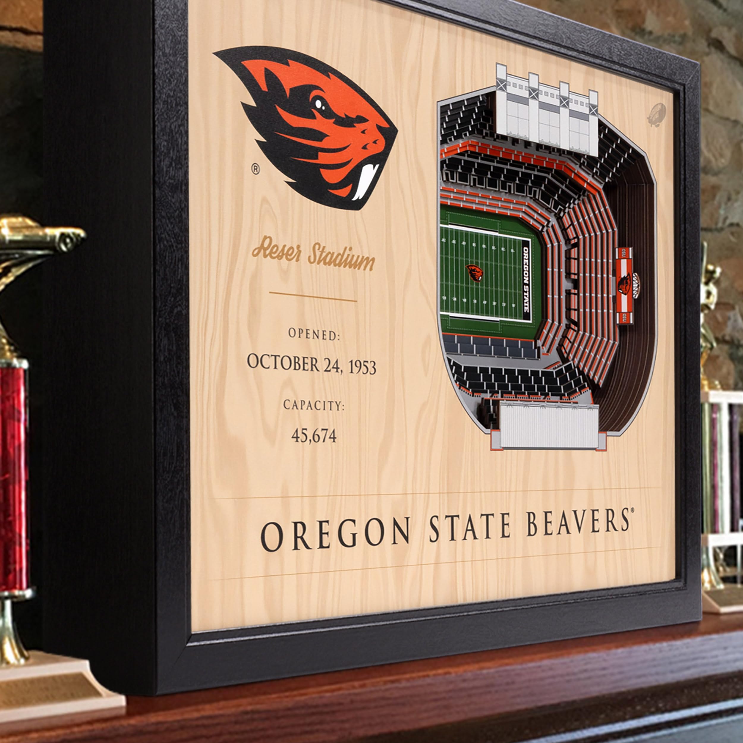 YouTheFan NCAA Oregon State Beavers 25-Layer StadiumViews 3D Wall Art - Reser Stadium - Sports Collectibles, Sports Memorabilia, Sports Fan Shop, Sports Gifts