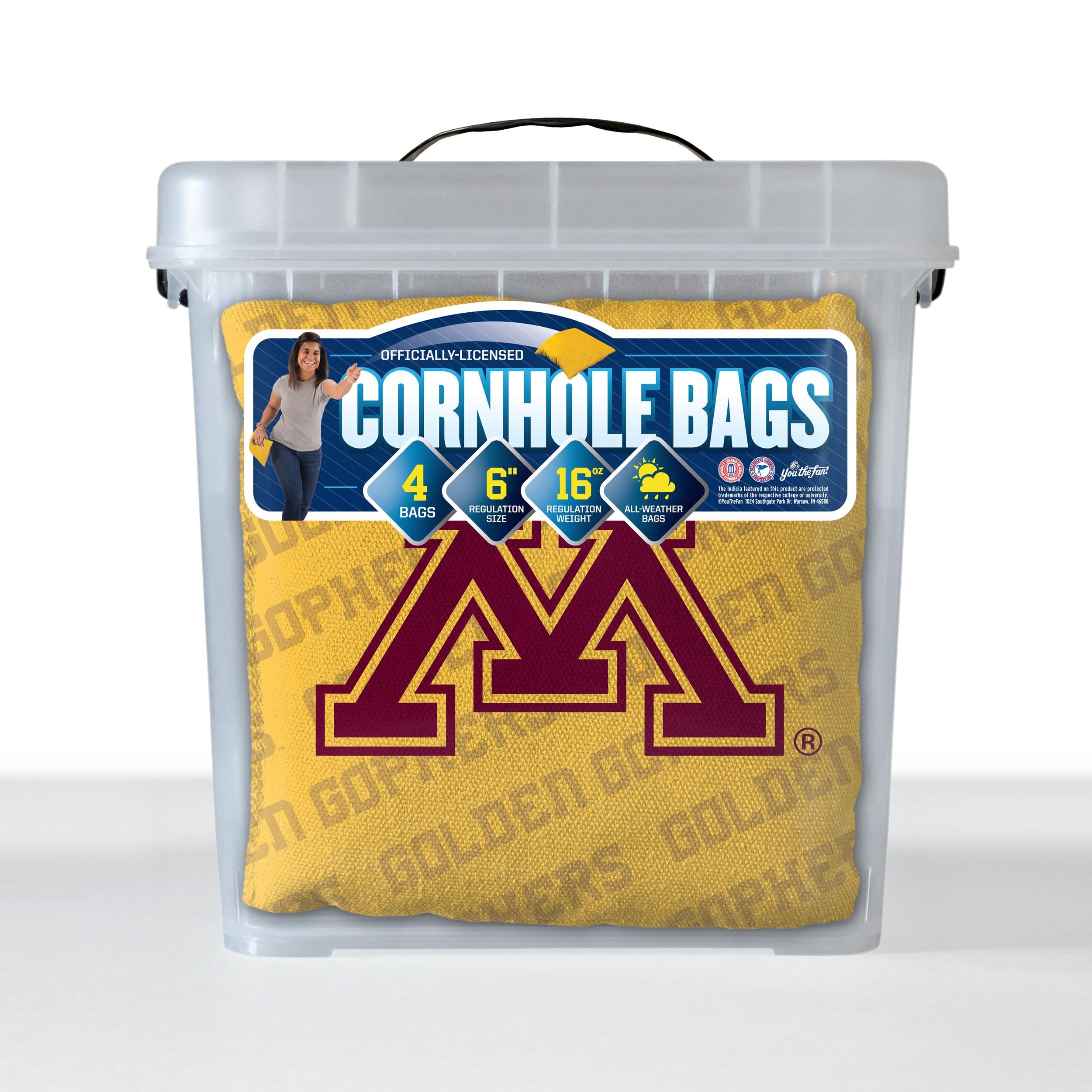 YouTheFan NCAA Minnesota Golden Gophers Cornhole Bags - 4PK - Yellow - Sports Collectibles, Sports Memorabilia, Sports Fan Shop, Sports Gifts
