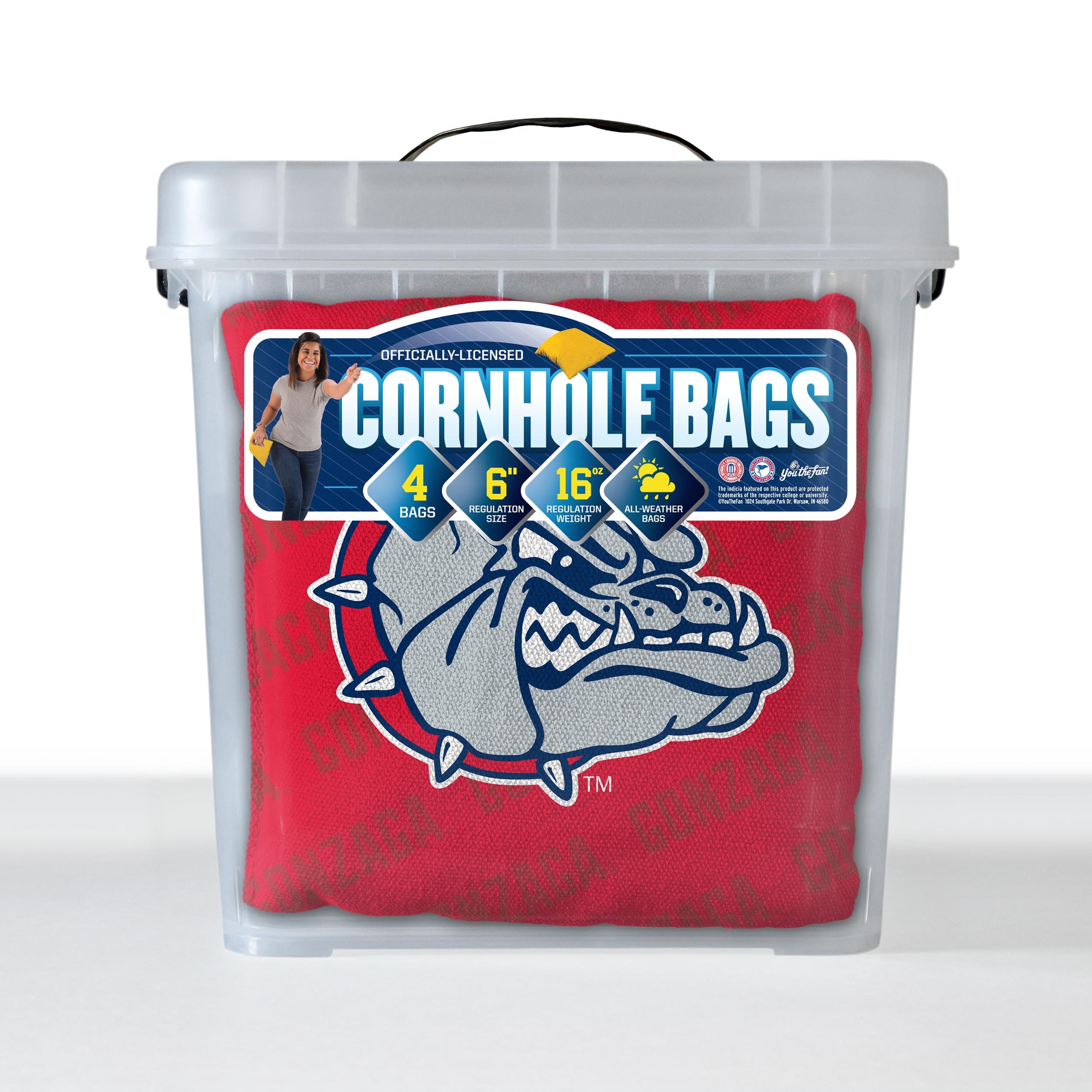 YouTheFan NCAA Gonzaga Bulldogs Cornhole Bags - 4PK - Red - Sports Collectibles, Sports Memorabilia, Sports Fan Shop, Sports Gifts