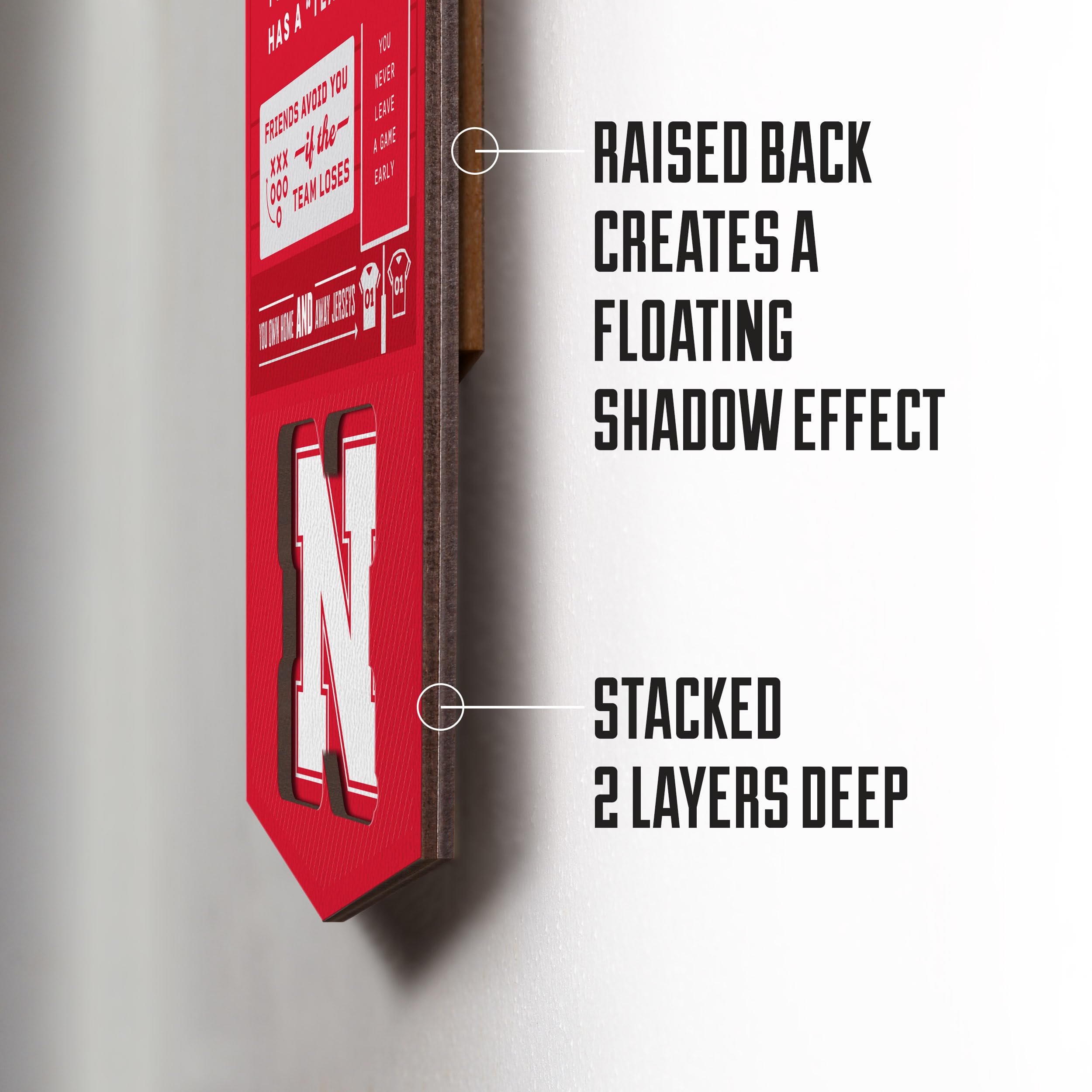 YouTheFan Officially-licensed NCAA Nebraska Cornhuskers 6x19 Top 10 Signs Banner - humorous descriptions - fun sports fan phrases, original design, indoor team wall decor fan gift - Sports Collectibles, Sports Memorabilia, Sports Fan Shop, Sports Gifts