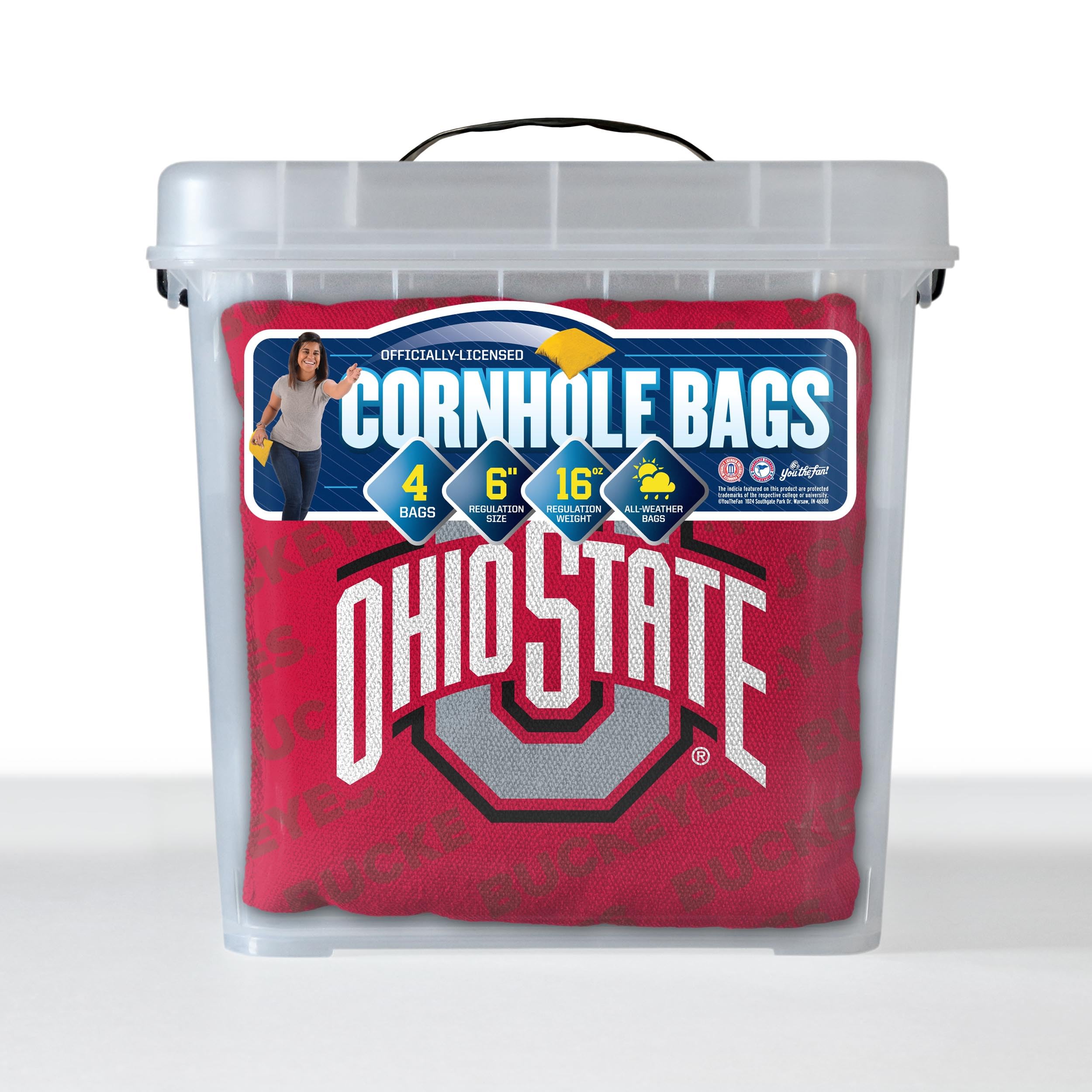 YouTheFan NCAA Ohio State Buckeyes Cornhole Bags - 4PK - Red - Sports Collectibles, Sports Memorabilia, Sports Fan Shop, Sports Gifts