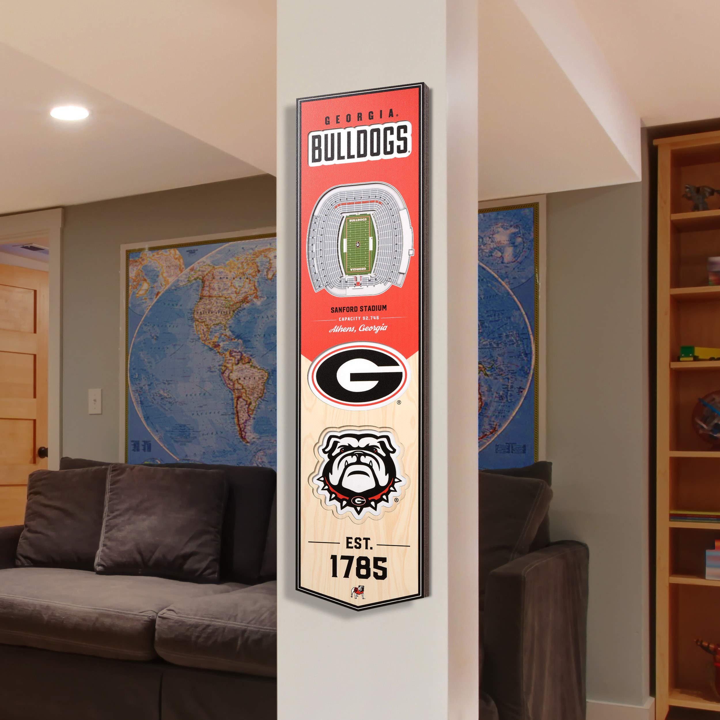 YouTheFan NCAA Georgia Bulldogs 3D Stadium 8x32 Banner - Sanford Stadium - Sports Collectibles, Sports Memorabilia, Sports Fan Shop, Sports Gifts