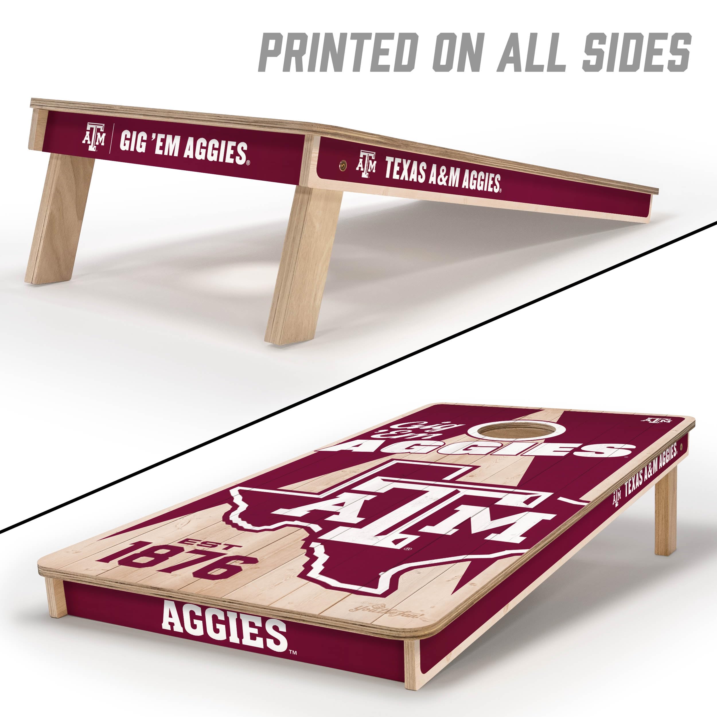 YouTheFan NCAA Texas A&M Aggies 2’ x 4’ Professional Wood Cornhole Game with Logo Bags - Sports Collectibles, Sports Memorabilia, Sports Fan Shop, Sports Gifts