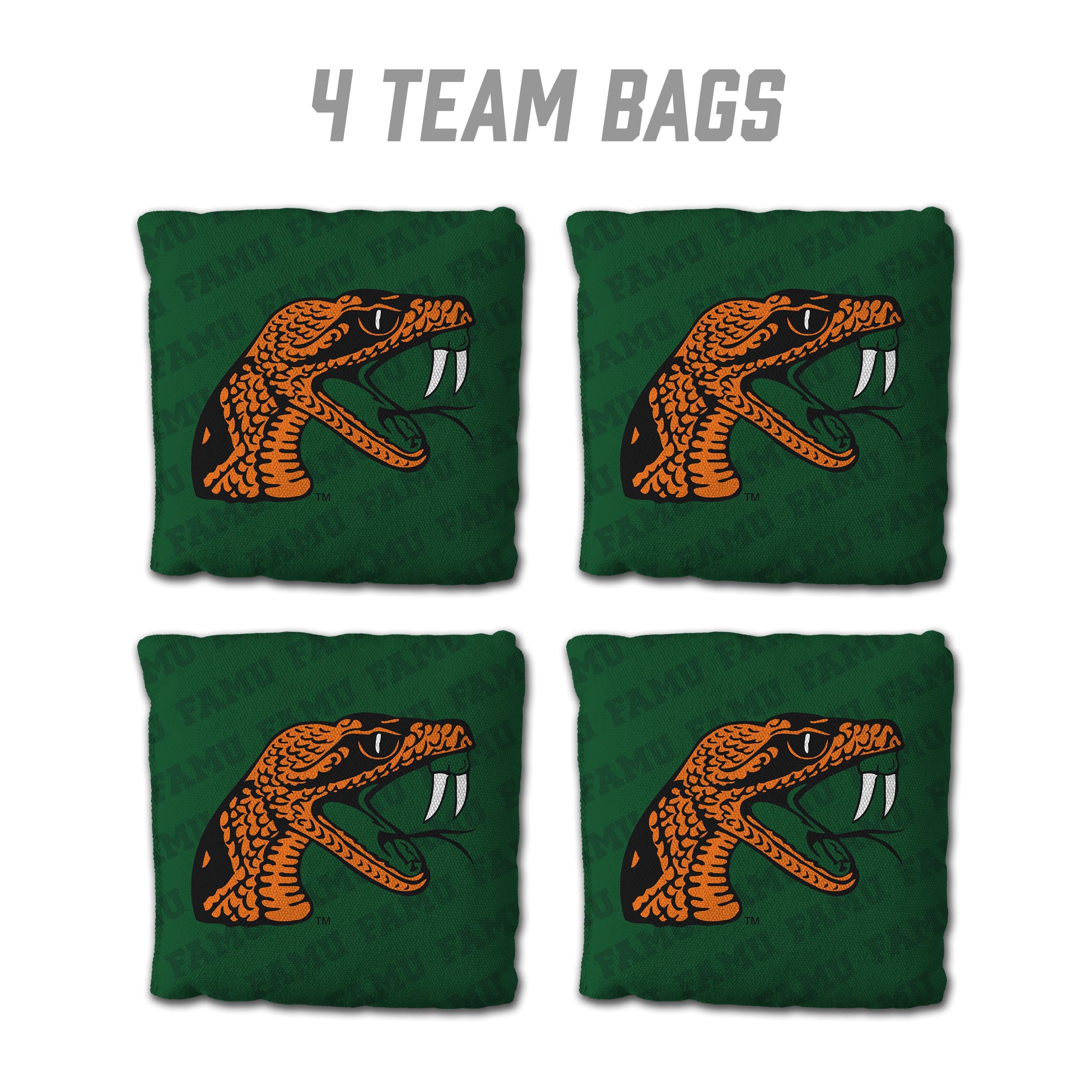 YouTheFan NCAA Florida A&M Rattler - Cornhole Bags - 4PK - Green - Sports Collectibles, Sports Memorabilia, Sports Fan Shop, Sports Gifts