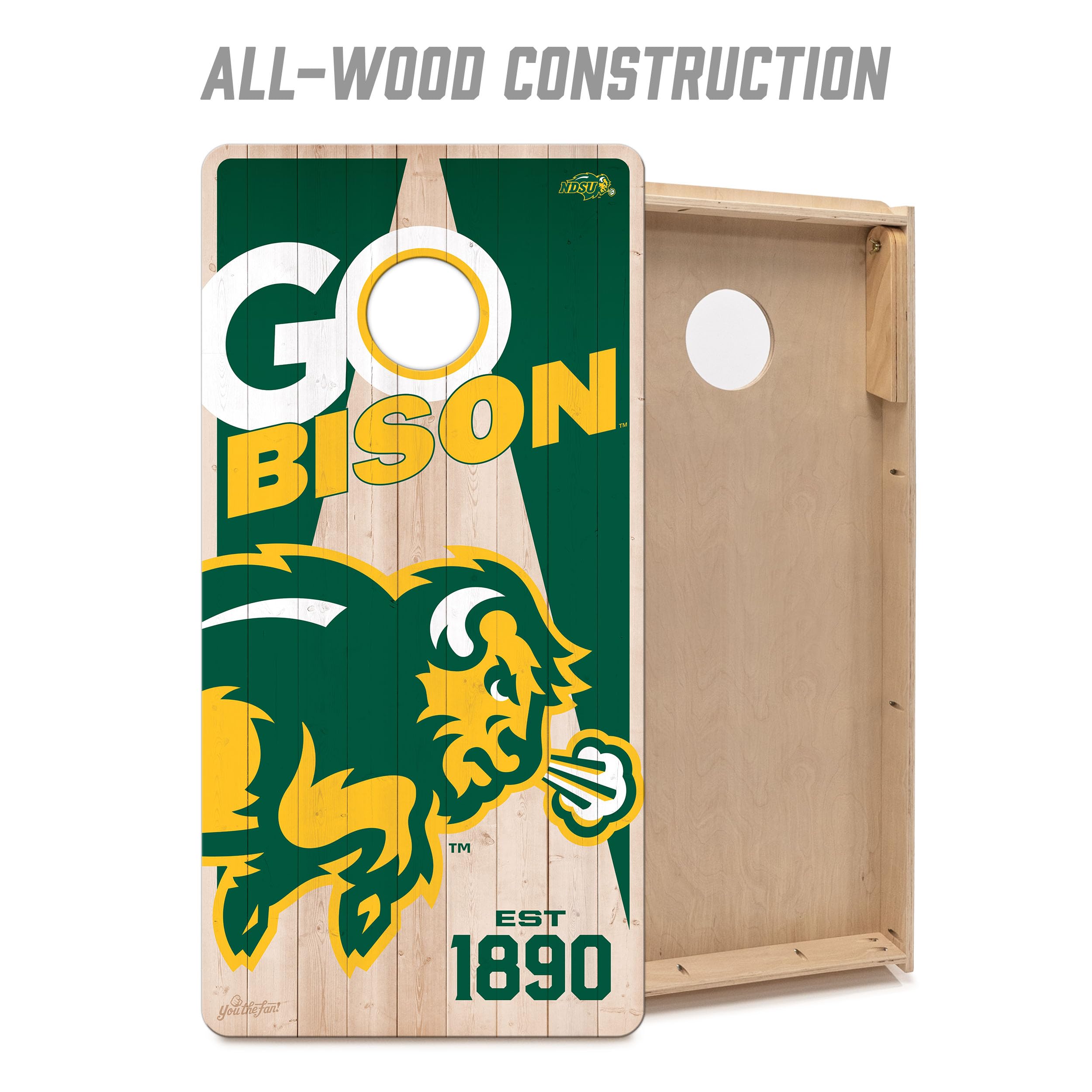 YouTheFan NCAA North Dakota State Bison 2’ x 4’ Professional Wood Cornhole Game with Logo Bags - Sports Collectibles, Sports Memorabilia, Sports Fan Shop, Sports Gifts
