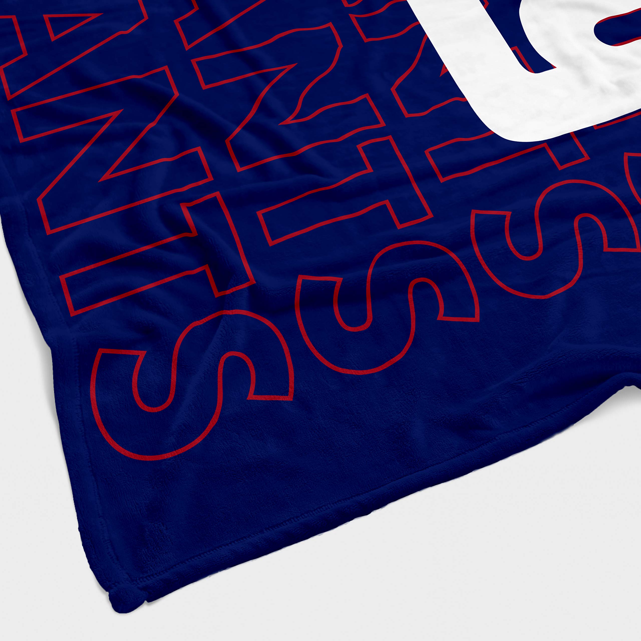 Pegasus Sports NFL Echo Team Wordmark Plush Blanket- New York Giants Team Color 60x70 - Sports Gifts, Sports Memorabilia, Sports Collectibles, Fan Shop