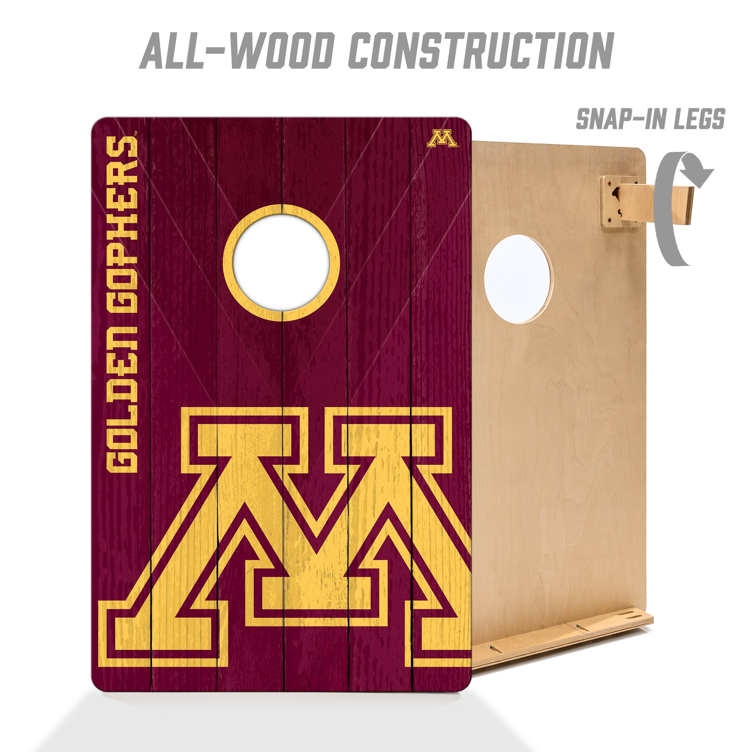 YouTheFan NCAA Minnesota Golden Gophers 2’ x 3’ Wood Cornhole Game with Logo Bags - Sports Collectibles, Sports Memorabilia, Sports Fan Shop, Sports Gifts