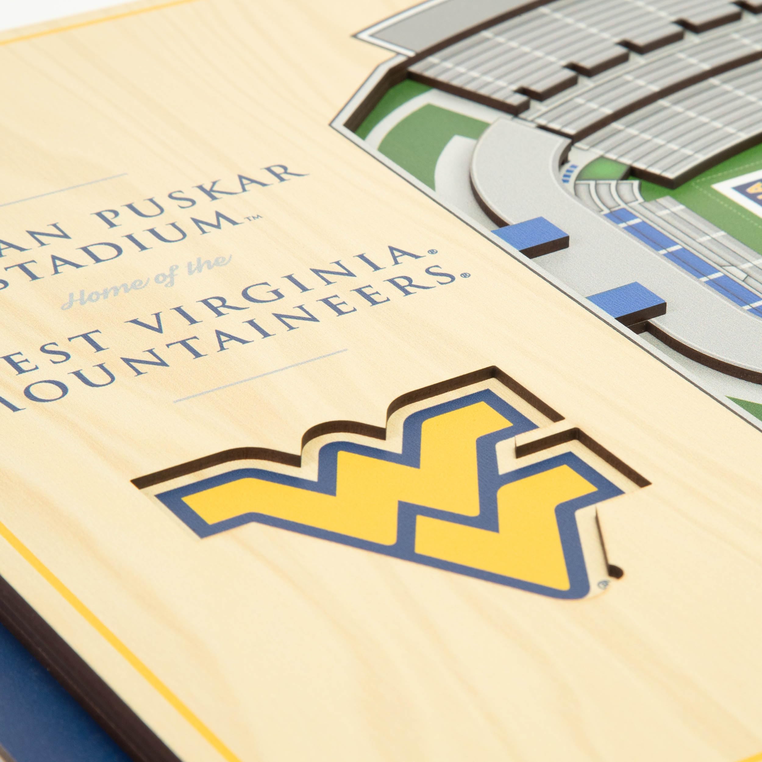 YouTheFan NCAA West Virginia Mountaineers 5-Layer StadiumView 3D Wall Art - Milan Puskar Stadium - Sports Collectibles, Sports Memorabilia, Sports Fan Shop, Sports Gifts