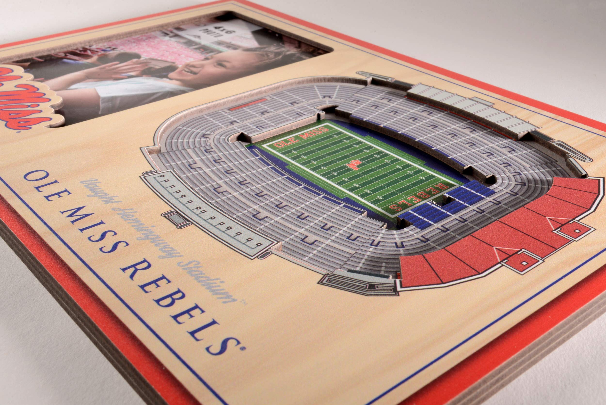 YouTheFan NCAA Mississippi Rebels 3D StadiumView Picture Frame - Vaught Hemingway Stadium, 12" x 8" - Sports Collectibles, Sports Memorabilia, Sports Fan Shop, Sports Gifts