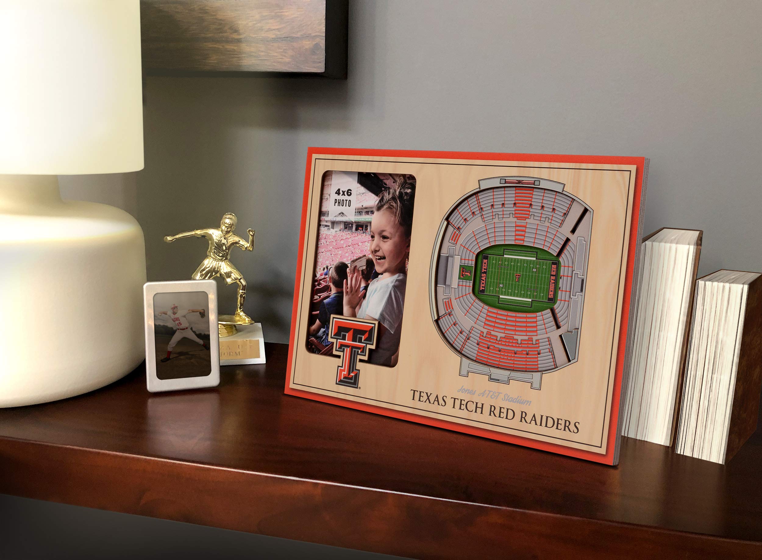 YouTheFan NCAA Texas Tech Red Raiders 3D StadiumView Picture Frame - Jones AT&T Stadium - Sports Collectibles, Sports Memorabilia, Sports Fan Shop, Sports Gifts