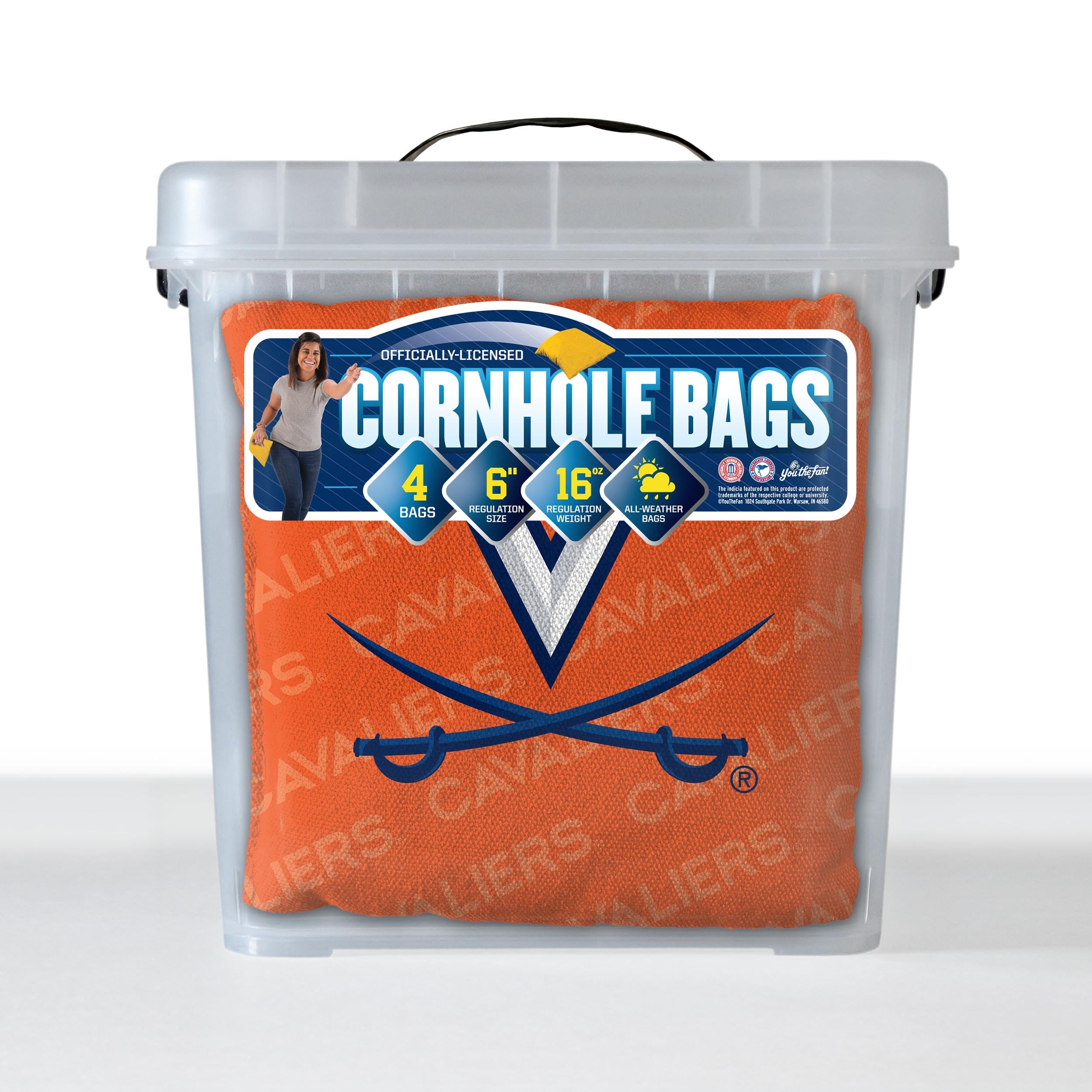 YouTheFan NCAA Virginia Cavaliers Cornhole Bags - 4PK - Orange - Sports Collectibles, Sports Memorabilia, Sports Fan Shop, Sports Gifts