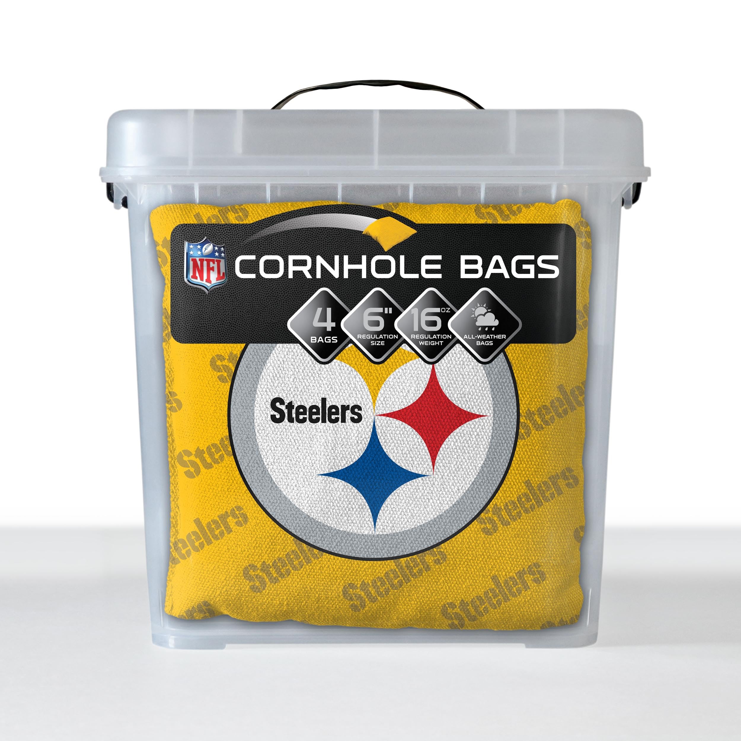 YouTheFan NFL Pittsburgh Steelers Cornhole Bags - 4PK - Yellow - Sports Collectibles, Sports Memorabilia, Sports Fan Shop, Sports Gifts