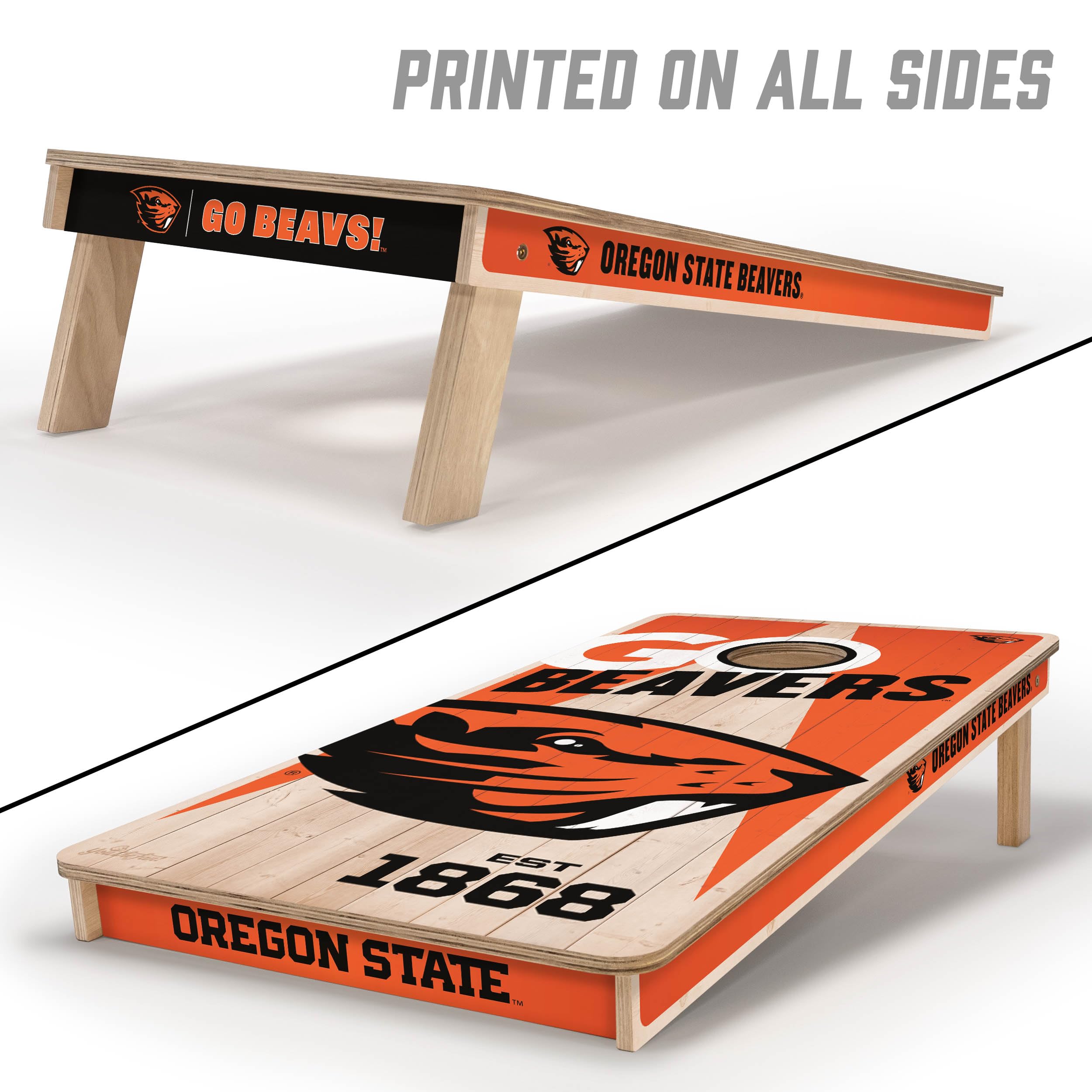 YouTheFan NCAA Oregon State Beavers 2’ x 4’ Professional Wood Cornhole Game with Logo Bags - Sports Collectibles, Sports Memorabilia, Sports Fan Shop, Sports Gifts