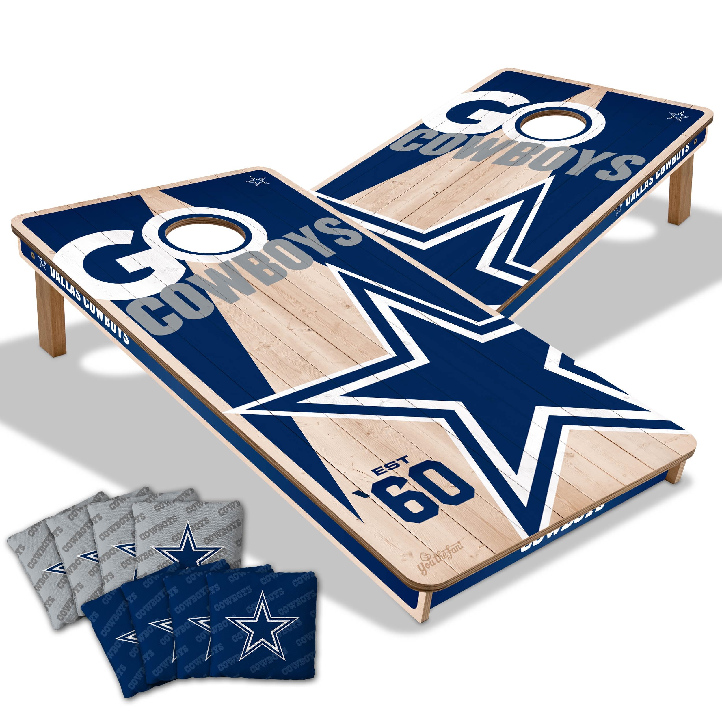 YouTheFan NFL Dallas Cowboys 2’ x 4’ Professional Wood Cornhole Game with Logo Bags - Sports Collectibles, Sports Memorabilia, Sports Fan Shop, Sports Gifts