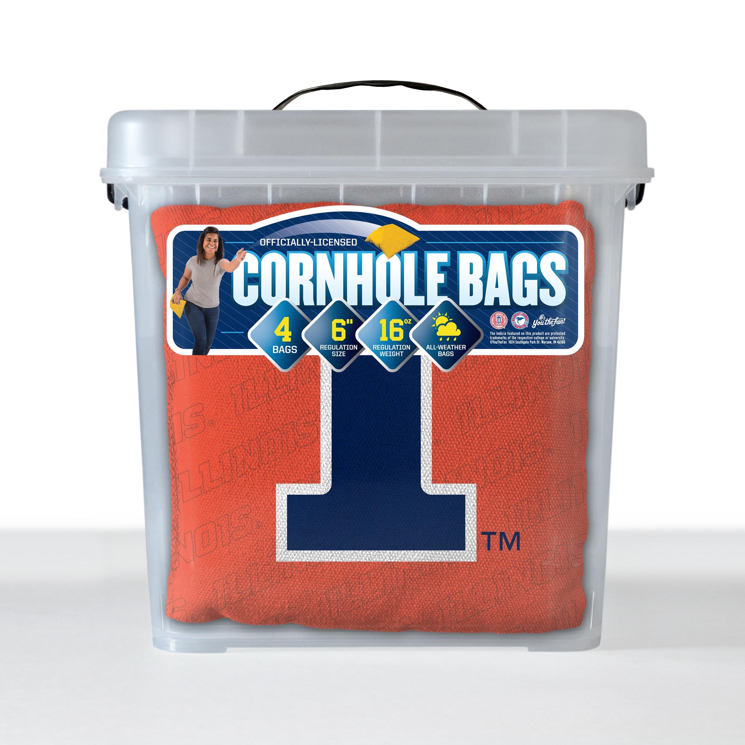 YouTheFan NCAA Illinois Fighting Illini Cornhole Bags - 4PK - Orange - Sports Collectibles, Sports Memorabilia, Sports Fan Shop, Sports Gifts