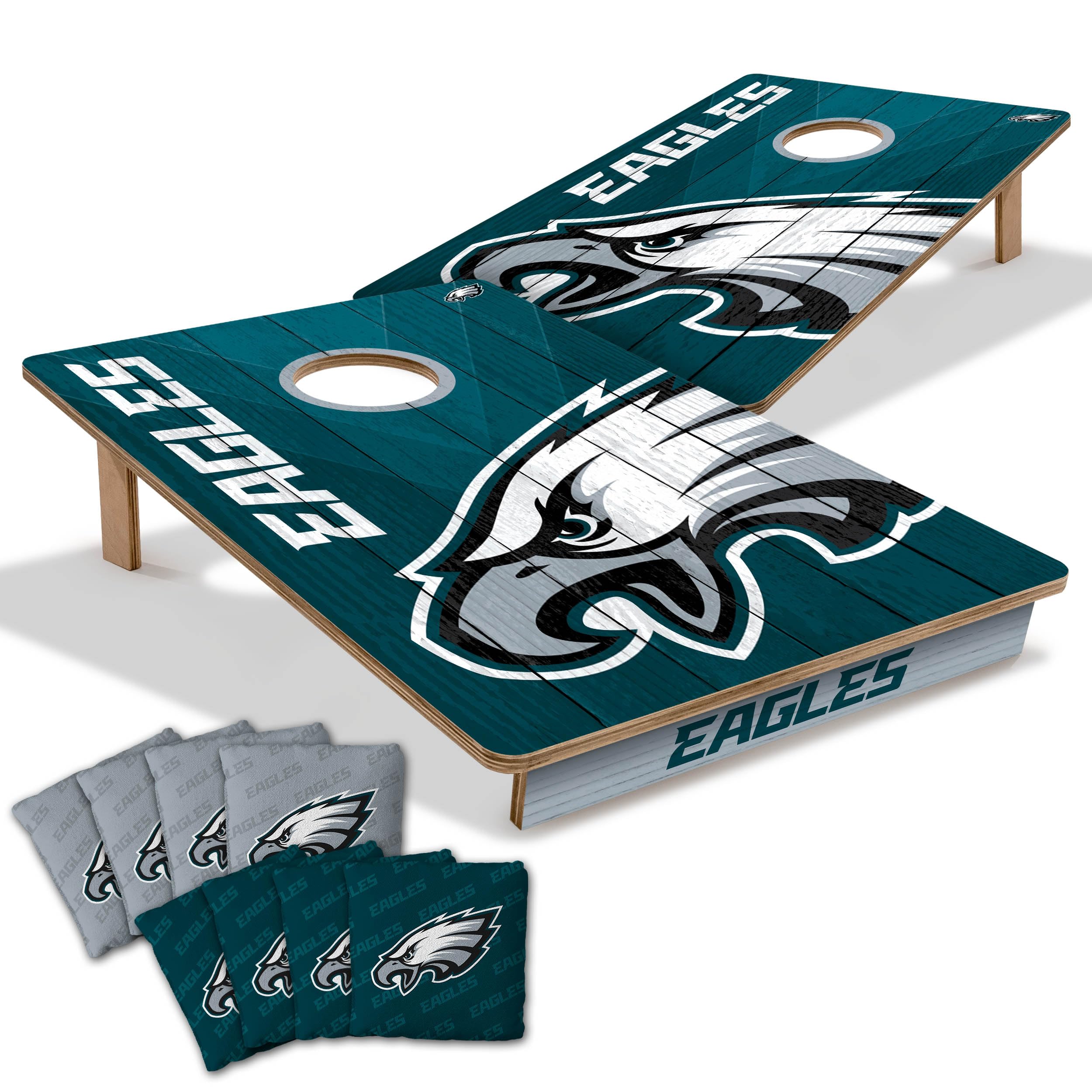 YouTheFan NFL Philadelphia Eagles 2’ x 3’ Wood Cornhole Game with Logo Bags - Sports Collectibles, Sports Memorabilia, Sports Fan Shop, Sports Gifts
