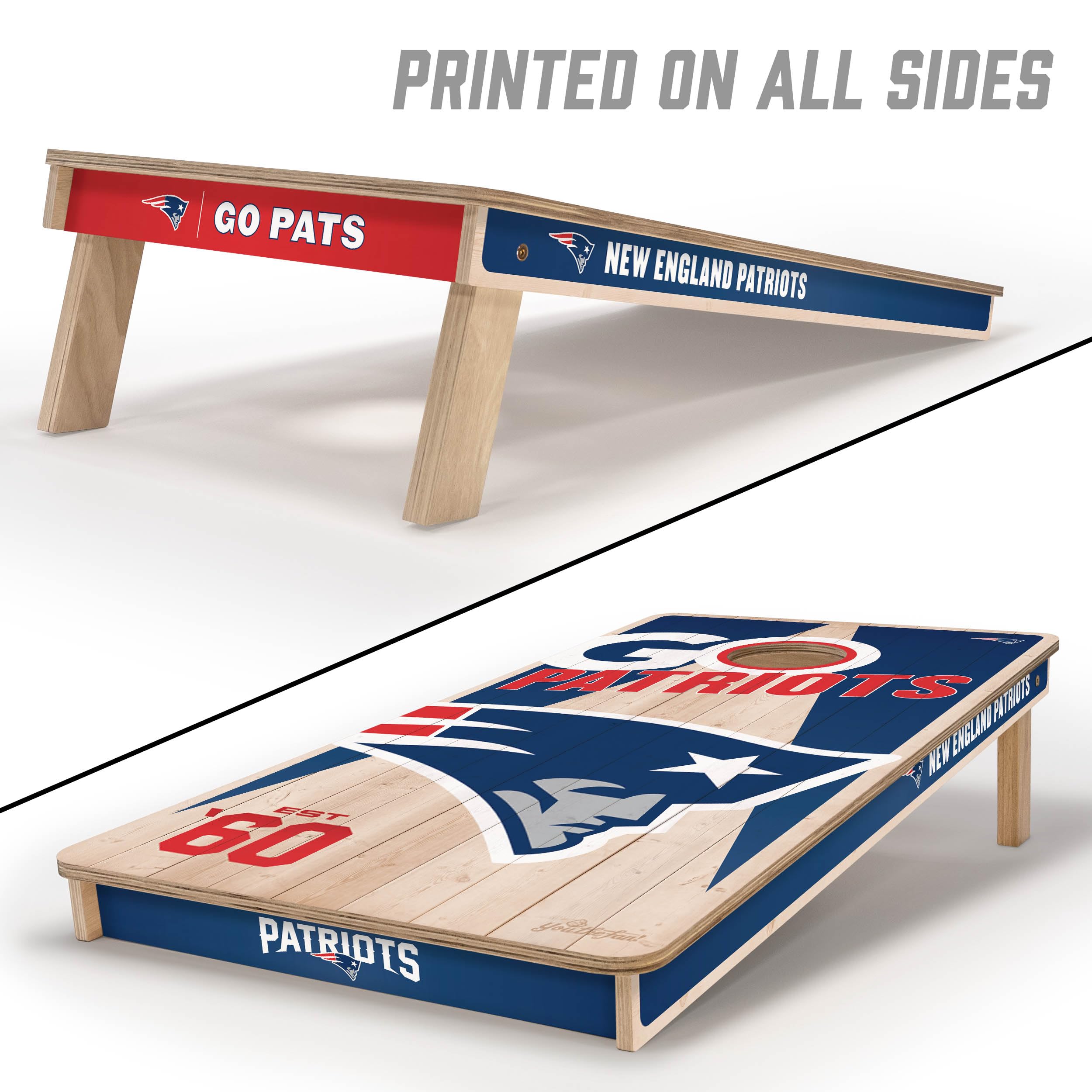 YouTheFan NFL New England Patriots 2’ x 4’ Professional Wood Cornhole Game with Logo Bags - Sports Collectibles, Sports Memorabilia, Sports Fan Shop, Sports Gifts