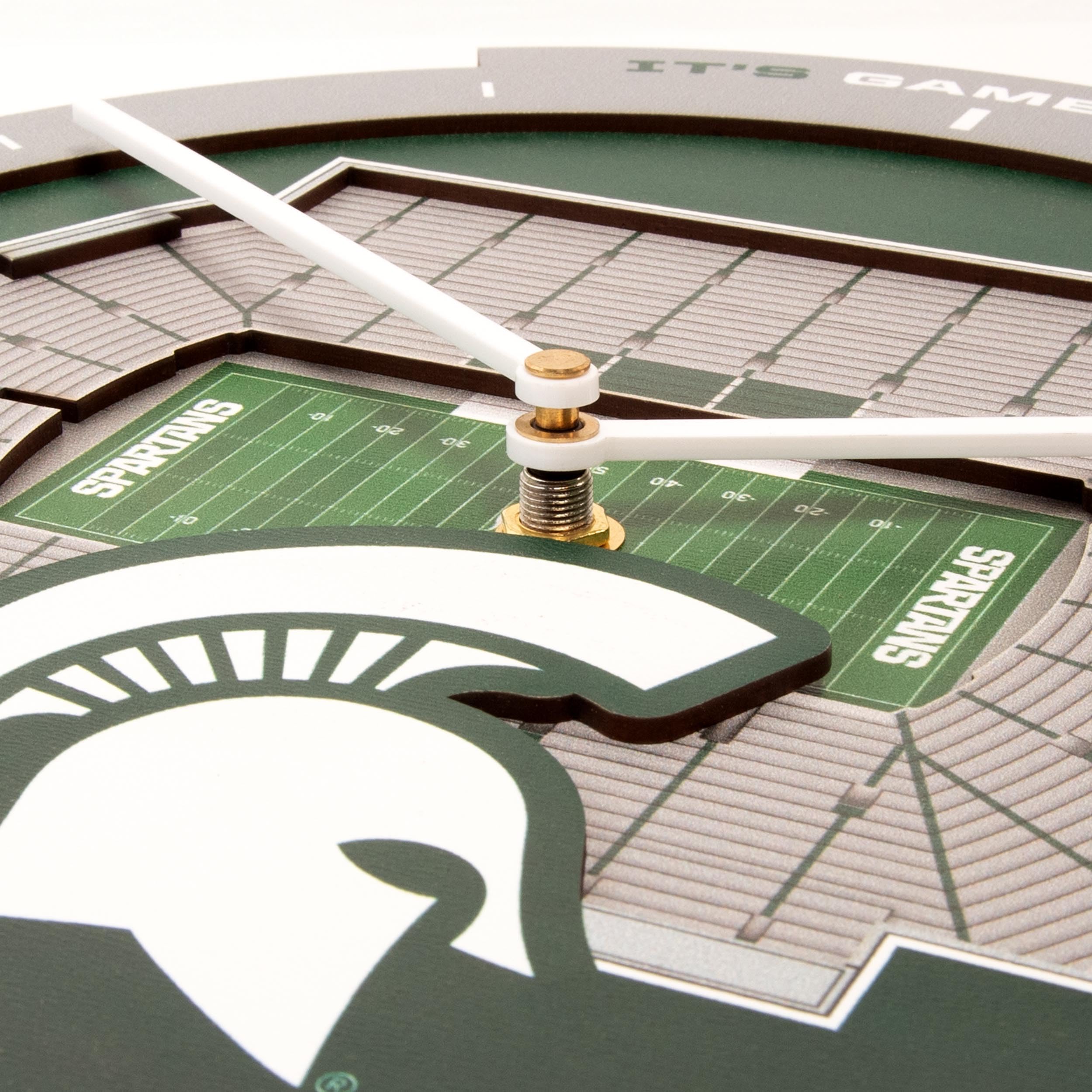 YouTheFan NCAA Michigan State Spartans 3D StadiumView Clock - Sports Collectibles, Sports Memorabilia, Sports Fan Shop, Sports Gifts