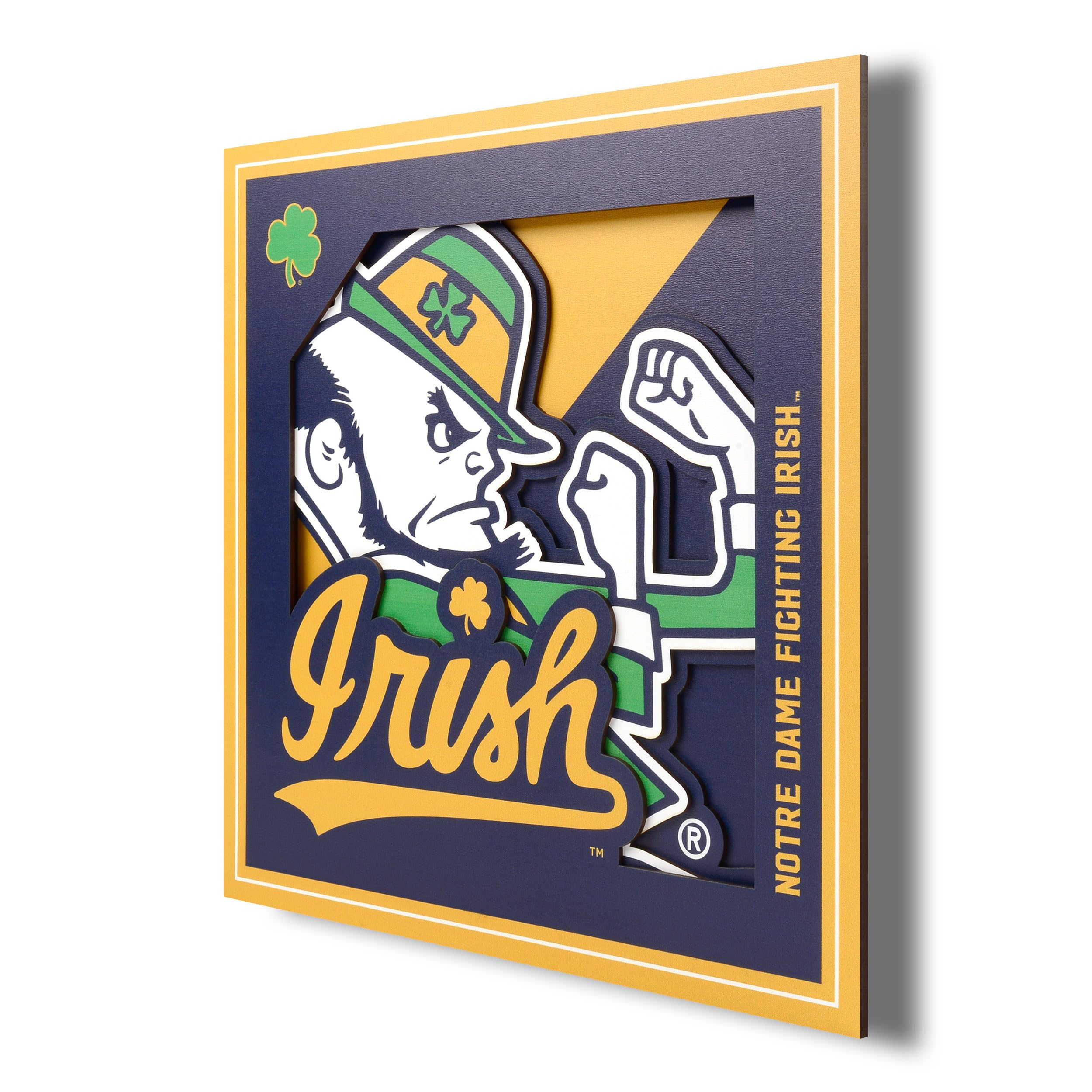 YouTheFan NCAA Notre Dame Fighting Irish 3D Logo Series Wall Art - 12x12 - Sports Collectibles, Sports Memorabilia, Sports Fan Shop, Sports Gifts