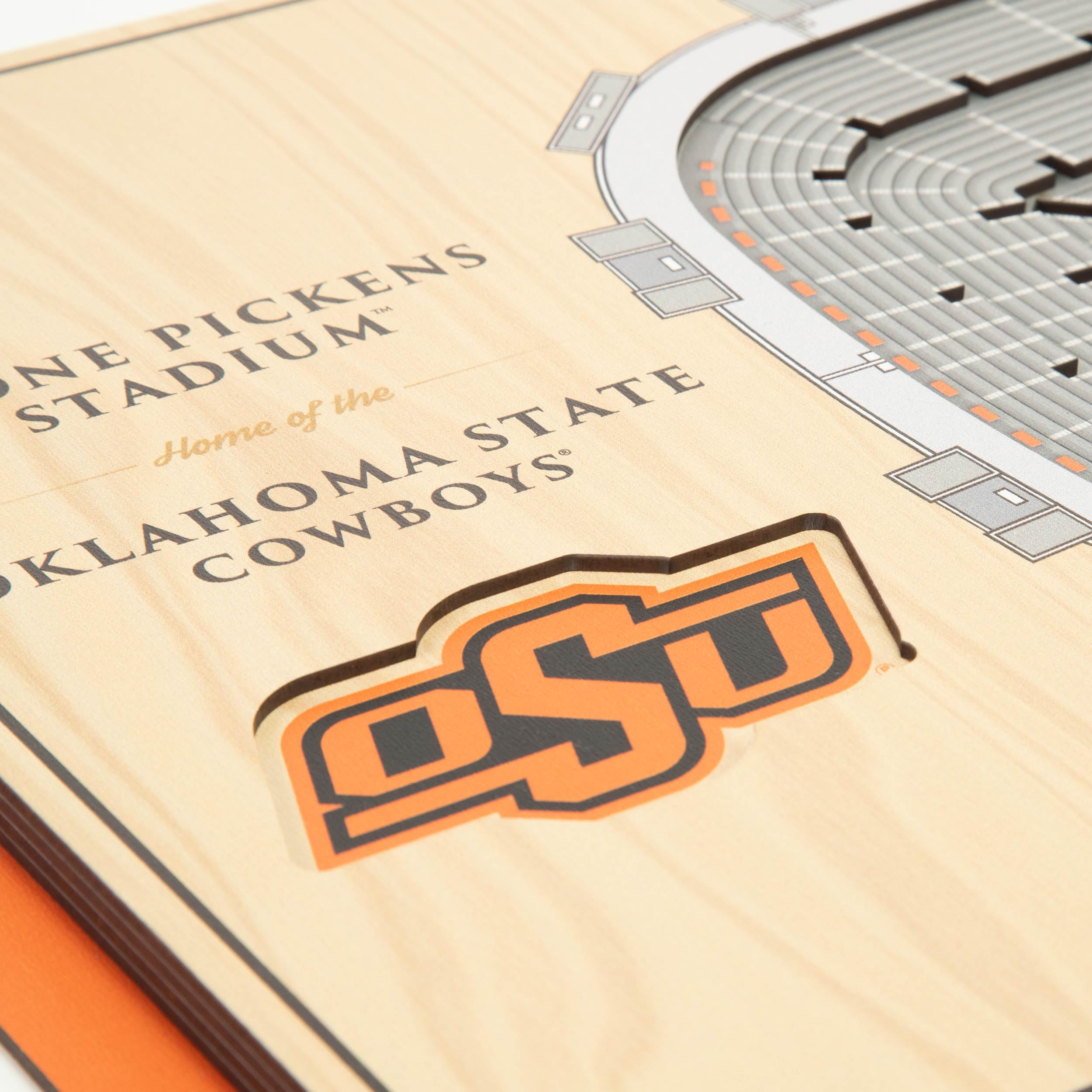 YouTheFan NCAA Oklahoma State Cowboys 5-Layer StadiumView 3D Wall Art - Boone Pickens Stadium - Sports Collectibles, Sports Memorabilia, Sports Fan Shop, Sports Gifts