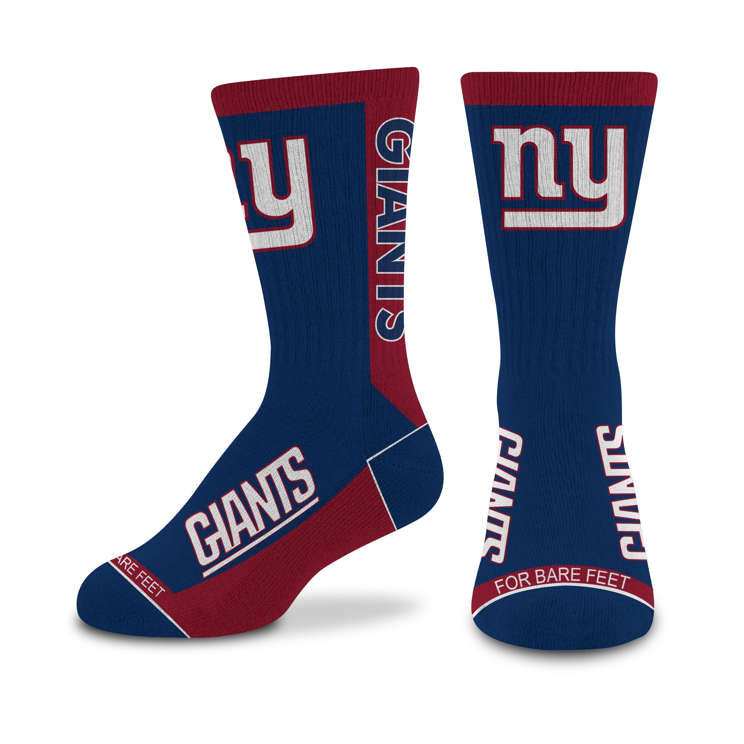 For Bare Feet NFL NEW YORK GIANTS MVP Crew Sock Team Color Youth - Sports Gifts, Sports Memorabilia, Sports Collectibles, Fan Shop