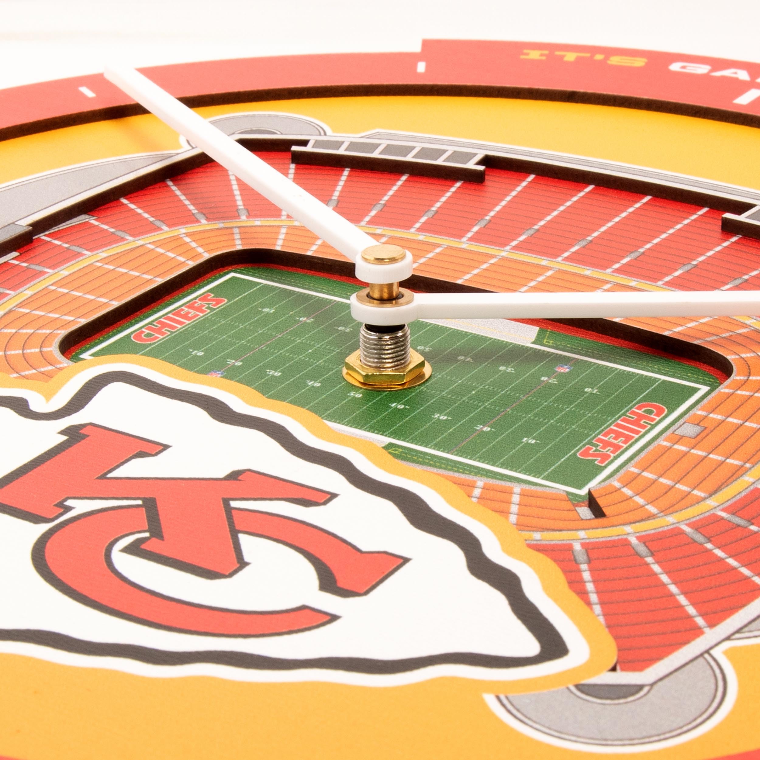 YouTheFan NFL Kansas City Chiefs 3D StadiumView Clock - Sports Collectibles, Sports Memorabilia, Sports Fan Shop, Sports Gifts