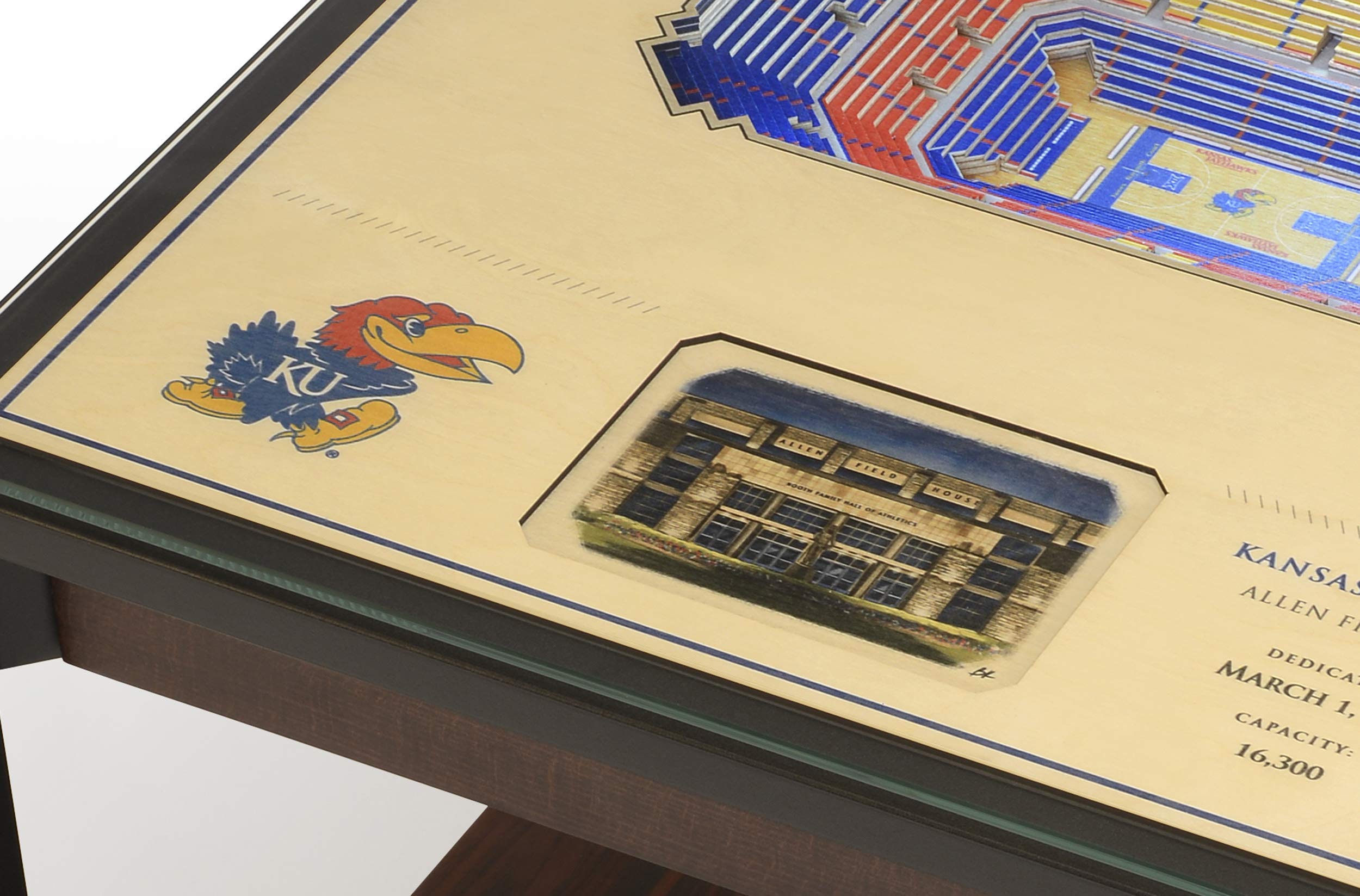 YouTheFan NCAA Kansas Jayhawks 25-Layer StadiumViews Lighted End Table - Allen Fieldhouse - Sports Collectibles, Sports Memorabilia, Sports Fan Shop, Sports Gifts