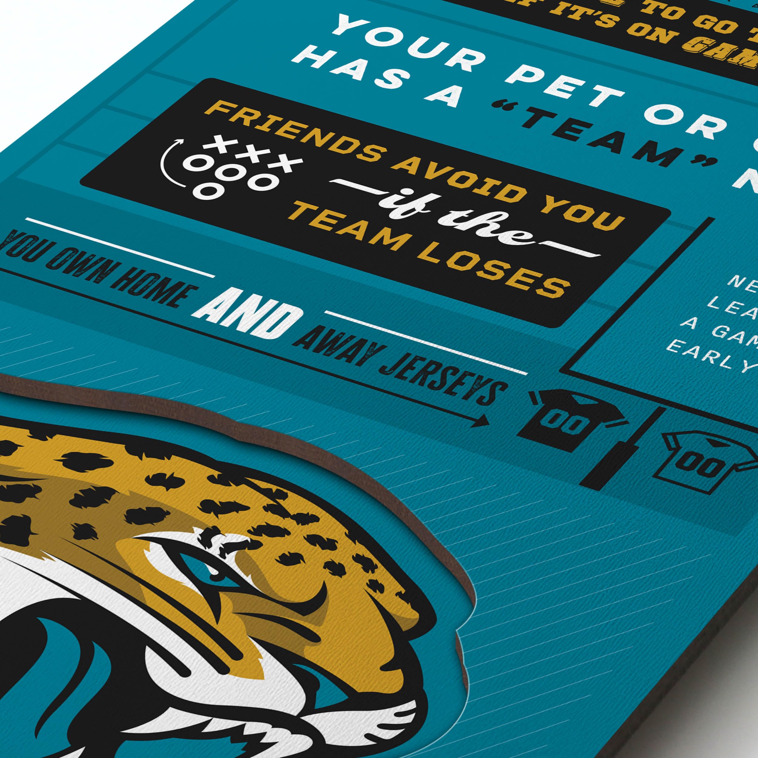 YouTheFan Officially-licensed NFL Jacksonville Jaguars 6x19 Top 10 Signs Banner - humorous descriptions - fun sports fan phrases, original design, indoor team wall decor fan gift - Sports Collectibles, Sports Memorabilia, Sports Fan Shop, Sports Gifts
