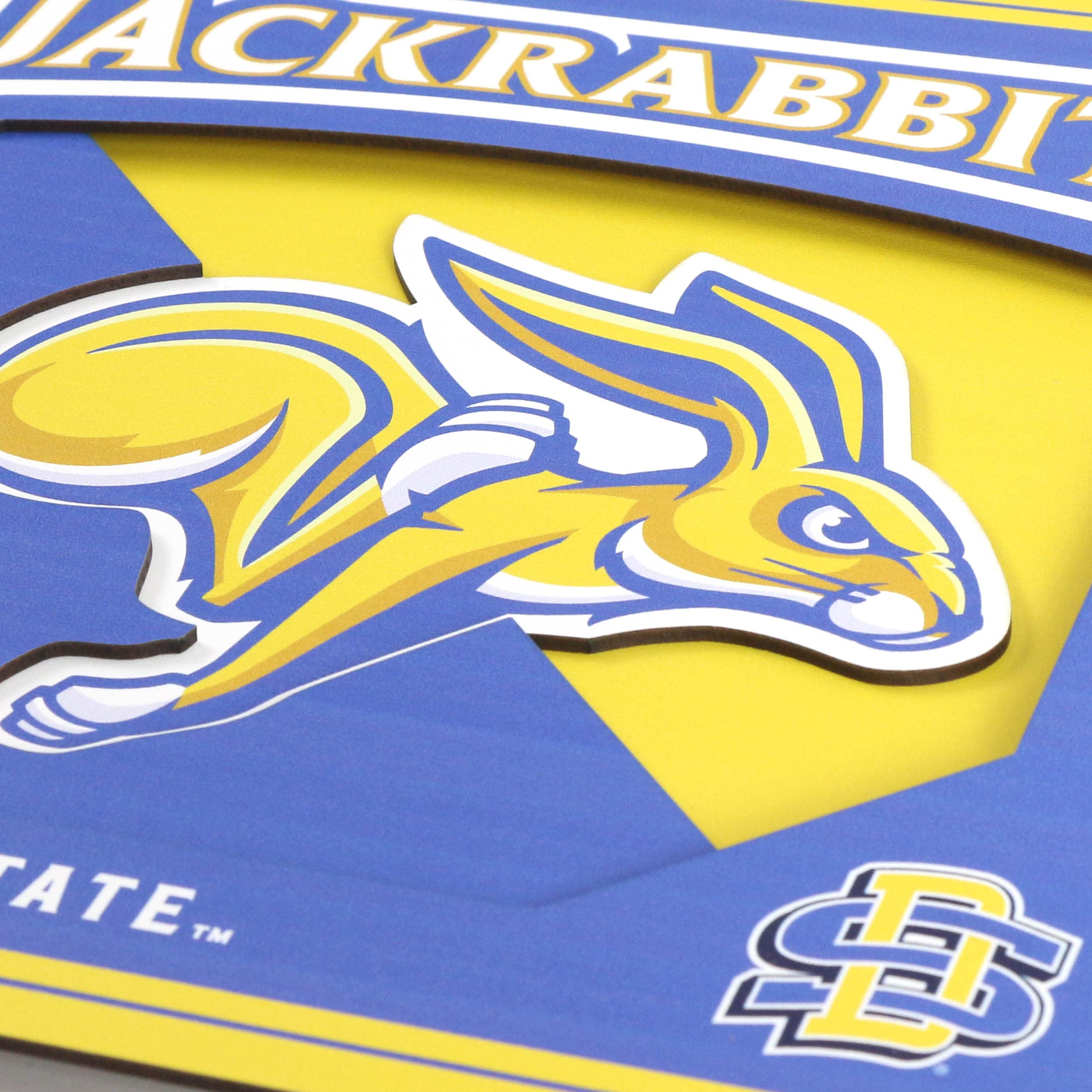 YouTheFan NCAA South Dakota State Jackrabbits 3D Logo Series Wall Art-12x12 - Sports Collectibles, Sports Memorabilia, Sports Fan Shop, Sports Gifts