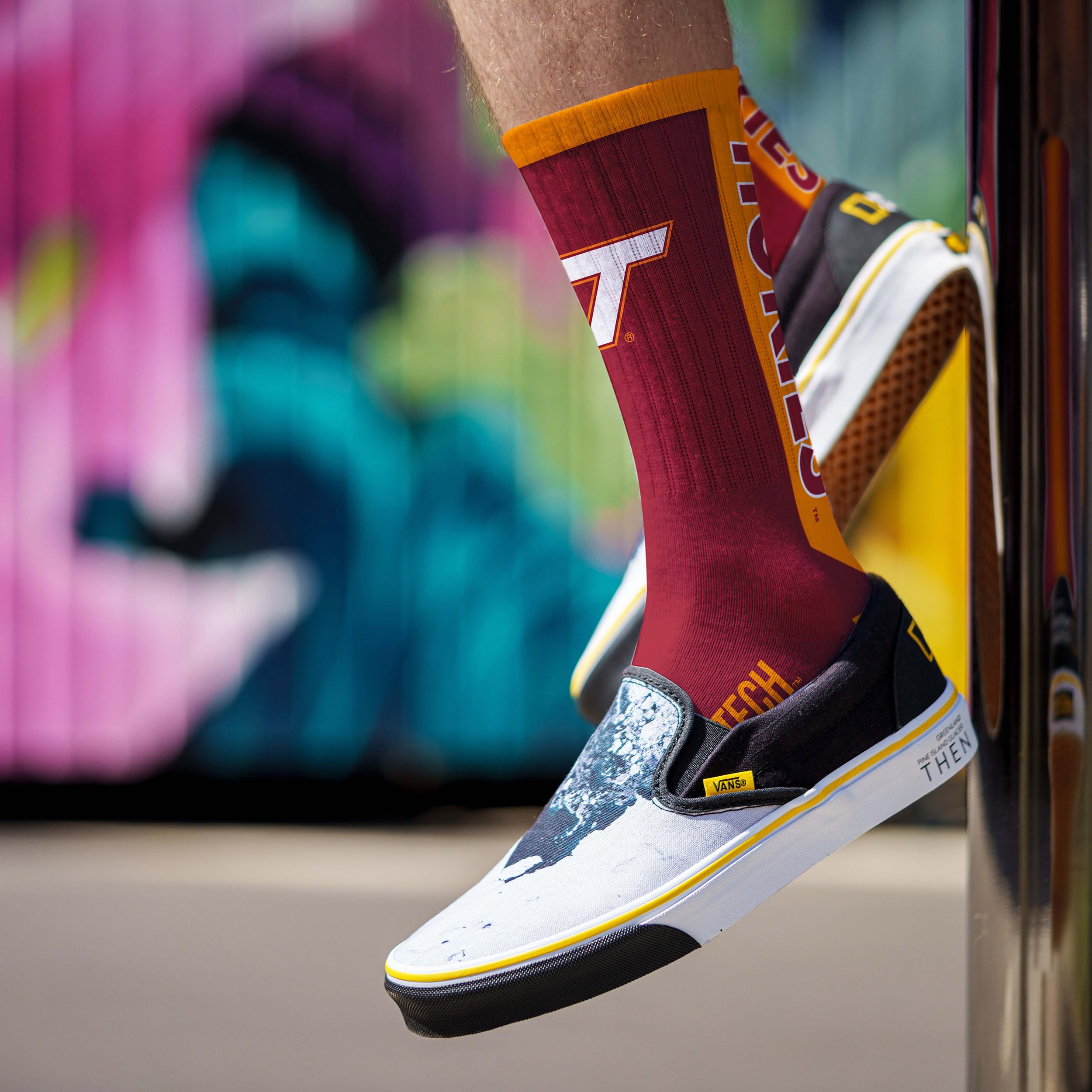 For Bare Feet NCAA VIRGINIA TECH HOKIES MVP Crew Sock Team Color Large - Sports Gifts, Sports Memorabilia, Sports Collectibles, Fan Shop