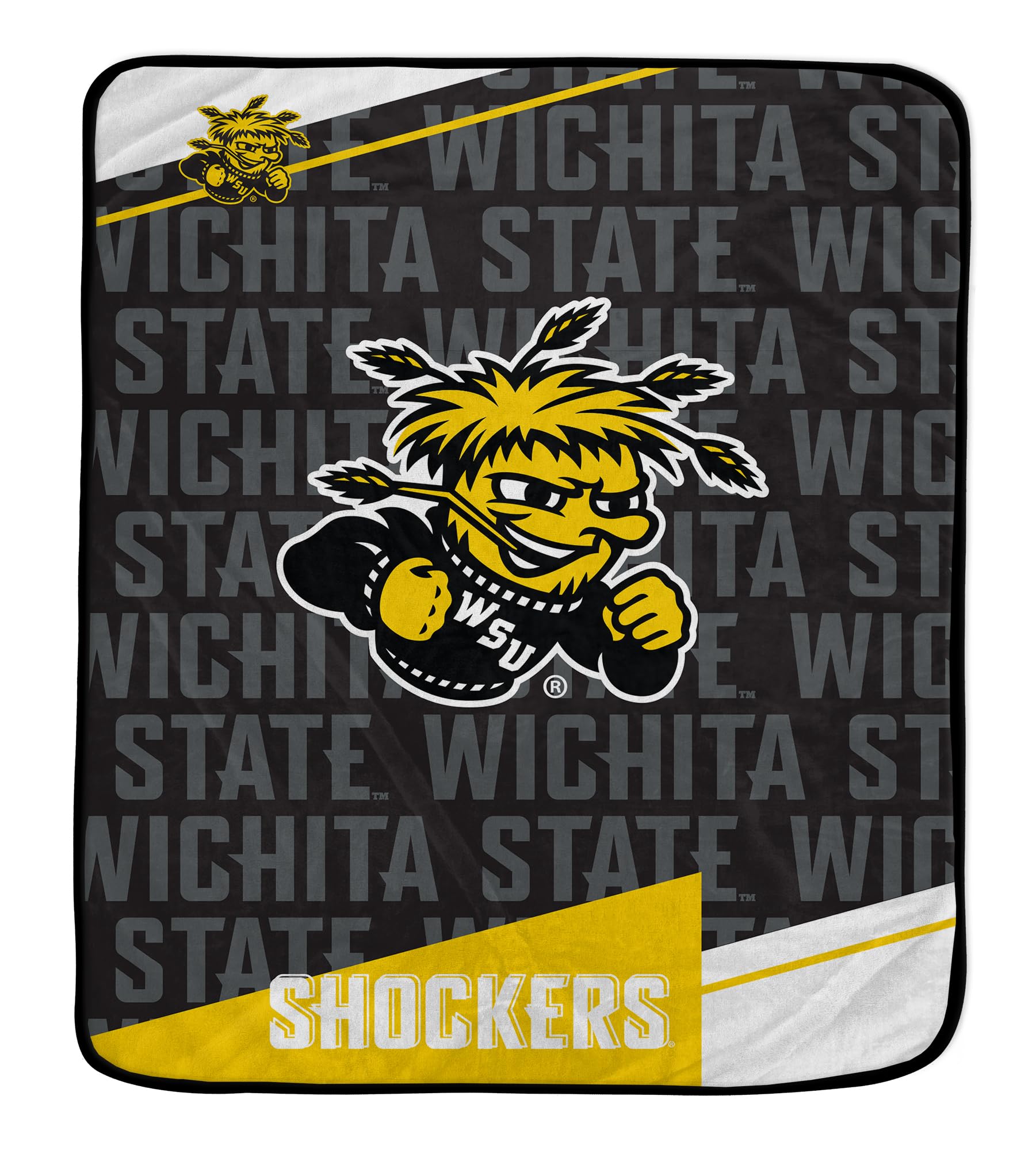 Pegasus Sports NCAA Wichita State Shockers Diagonal Ghost Ultra Soft Blanket - Sports Gifts, Sports Memorabilia, Sports Collectibles, Fan Shop