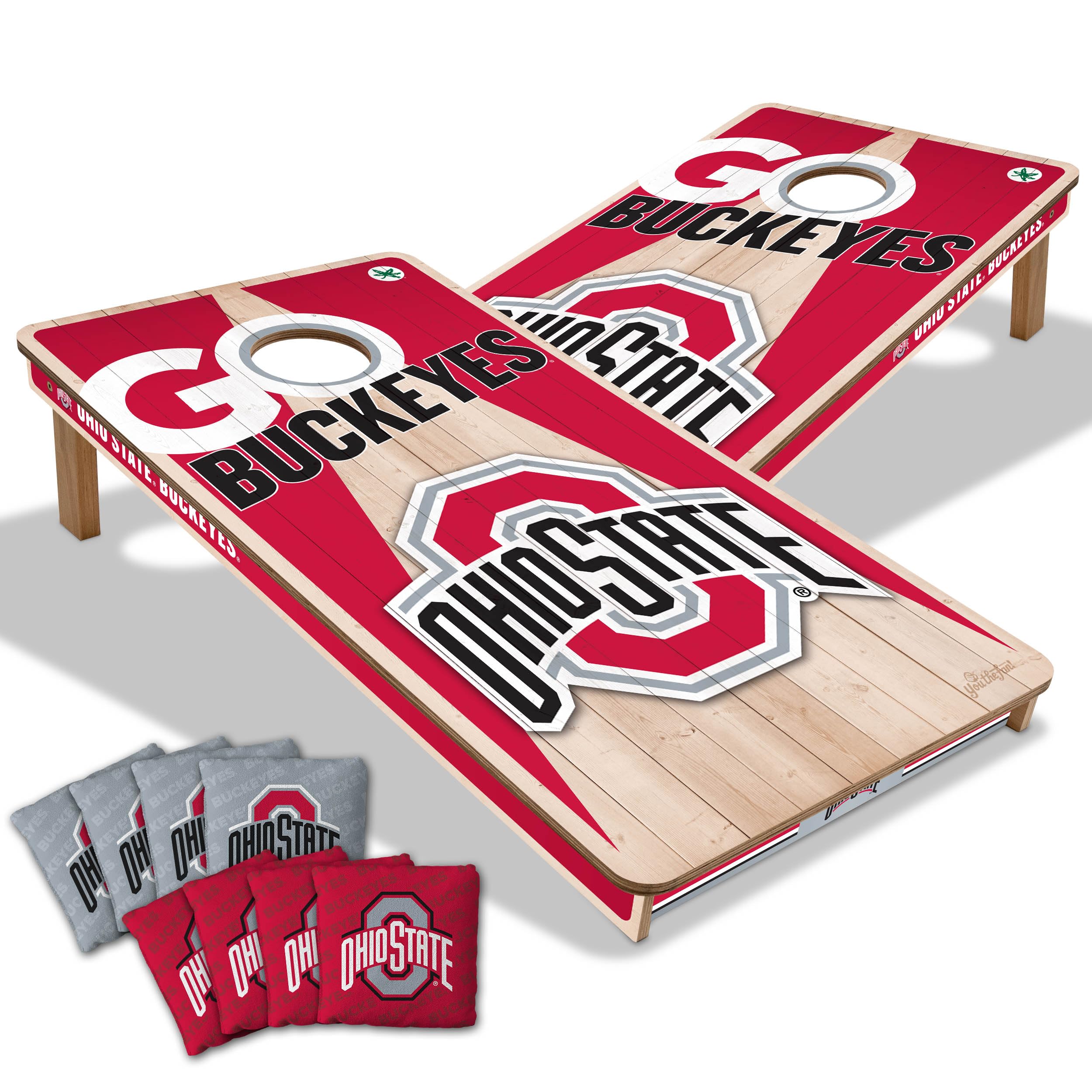 YouTheFan NCAA Ohio State Buckeyes 2’ x 4’ Professional Wood Cornhole Game with Logo Bags - Sports Collectibles, Sports Memorabilia, Sports Fan Shop, Sports Gifts