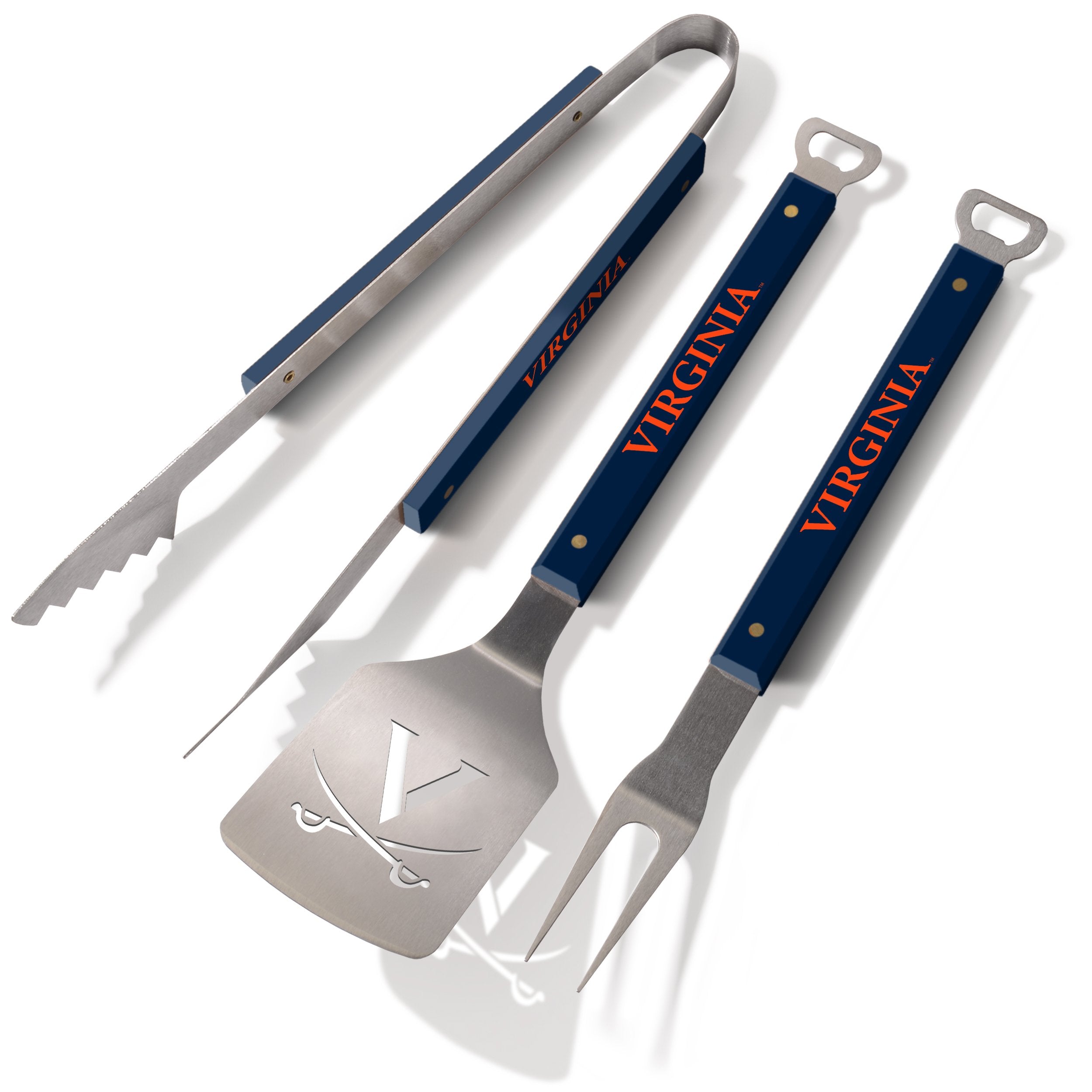 YouTheFan 5022029 NCAA Virginia Cavaliers Spirit Series 3-Piece BBQ Set, 22" x 9", Team Colors - Sports Collectibles, Sports Memorabilia, Sports Fan Shop, Sports Gifts