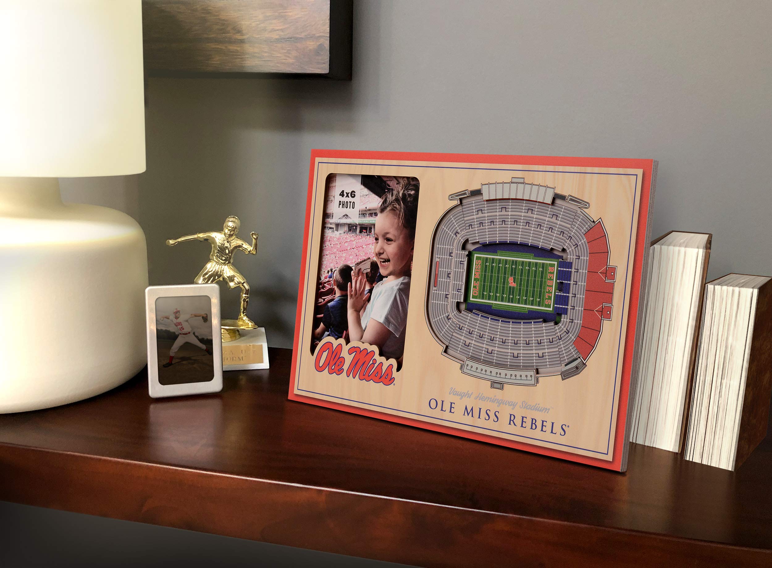 YouTheFan NCAA Mississippi Rebels 3D StadiumView Picture Frame - Vaught Hemingway Stadium, 12" x 8" - Sports Collectibles, Sports Memorabilia, Sports Fan Shop, Sports Gifts