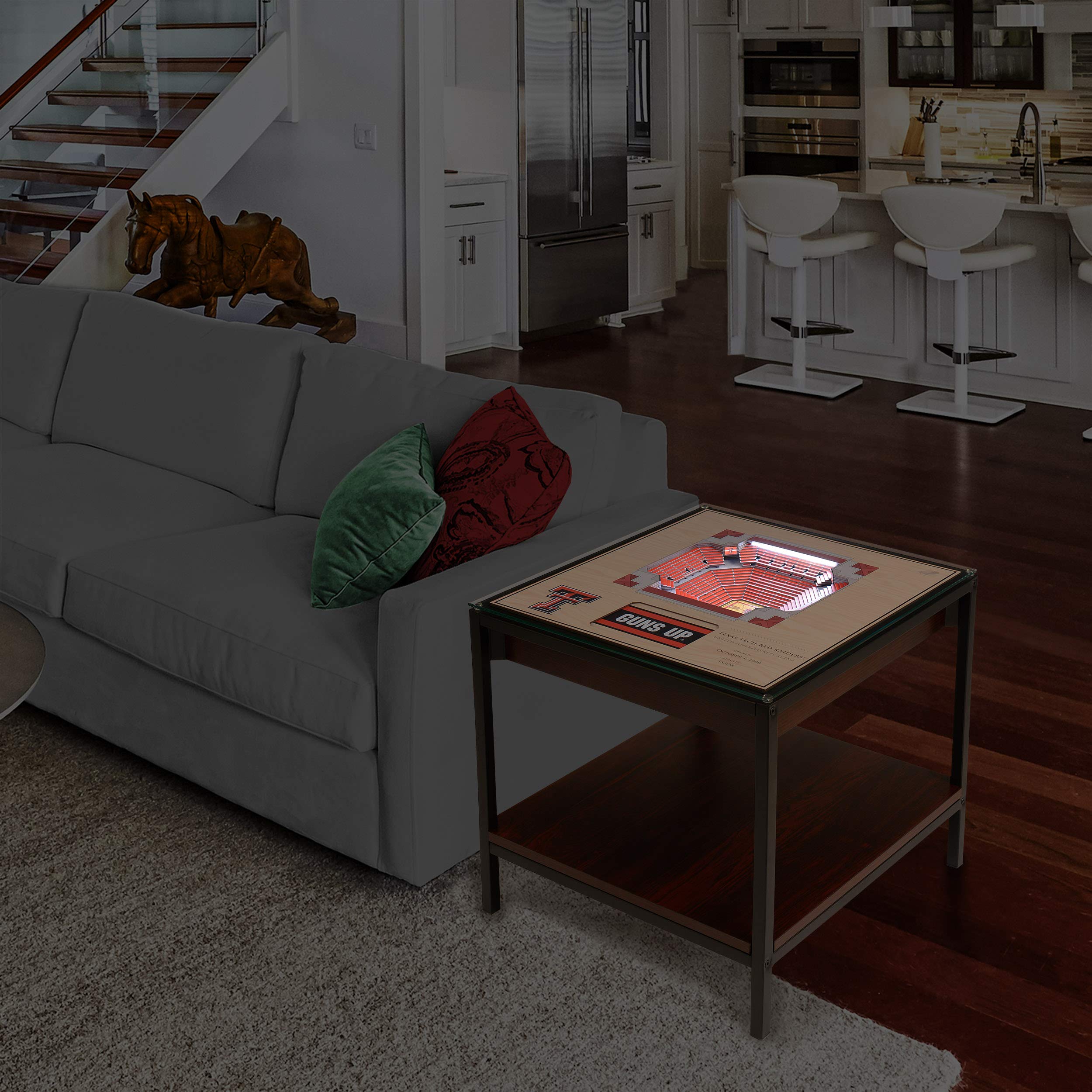 YouTheFan NCAA Texas Tech Red Raiders BB 25-Layer StadiumViews Lighted End Table - United Supermarkets Arena - Sports Collectibles, Sports Memorabilia, Sports Fan Shop, Sports Gifts