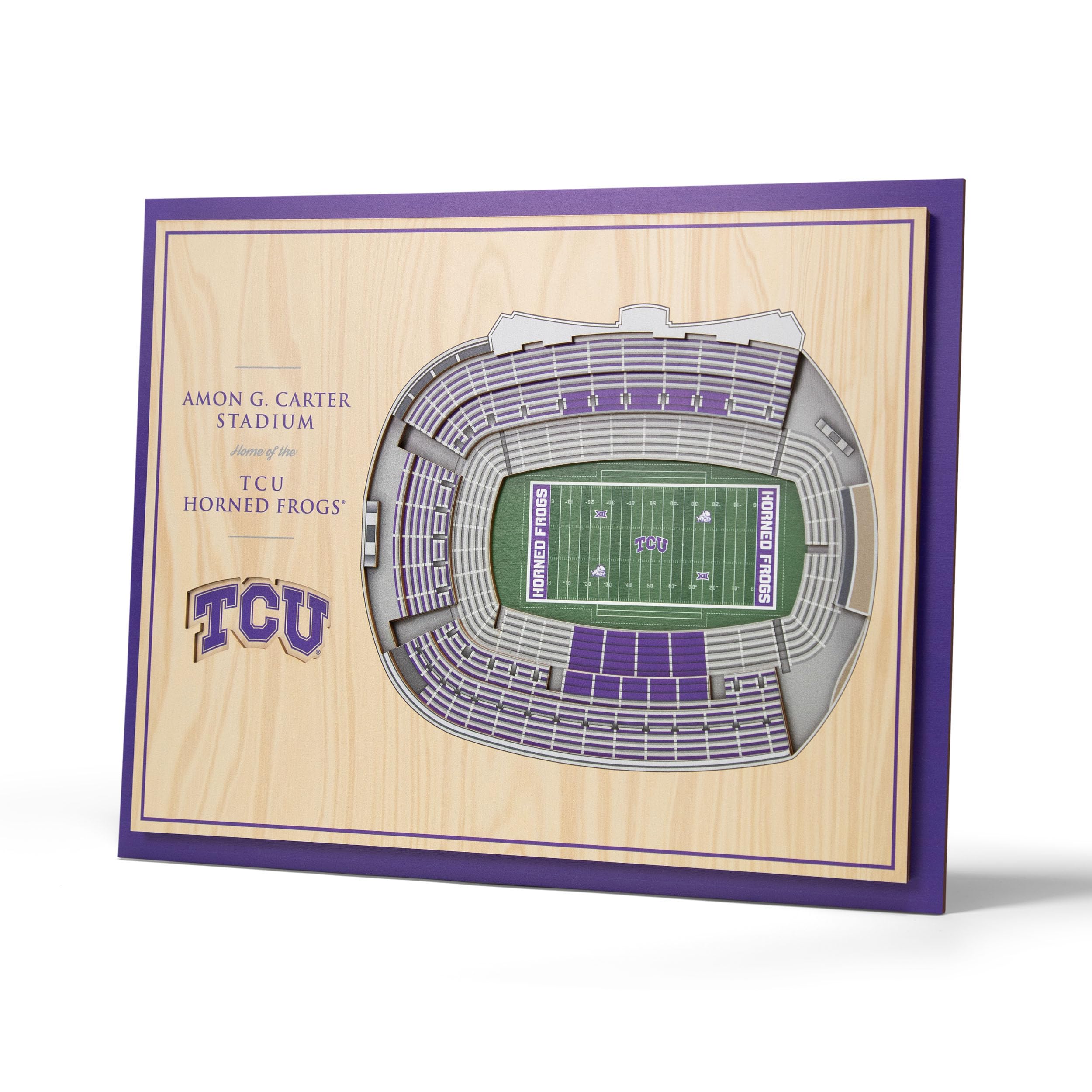 YouTheFan NCAA TCU Horned Frogs 5-Layer StadiumView 3D Wall Art - Amon G. Carter Stadium - Sports Collectibles, Sports Memorabilia, Sports Fan Shop, Sports Gifts