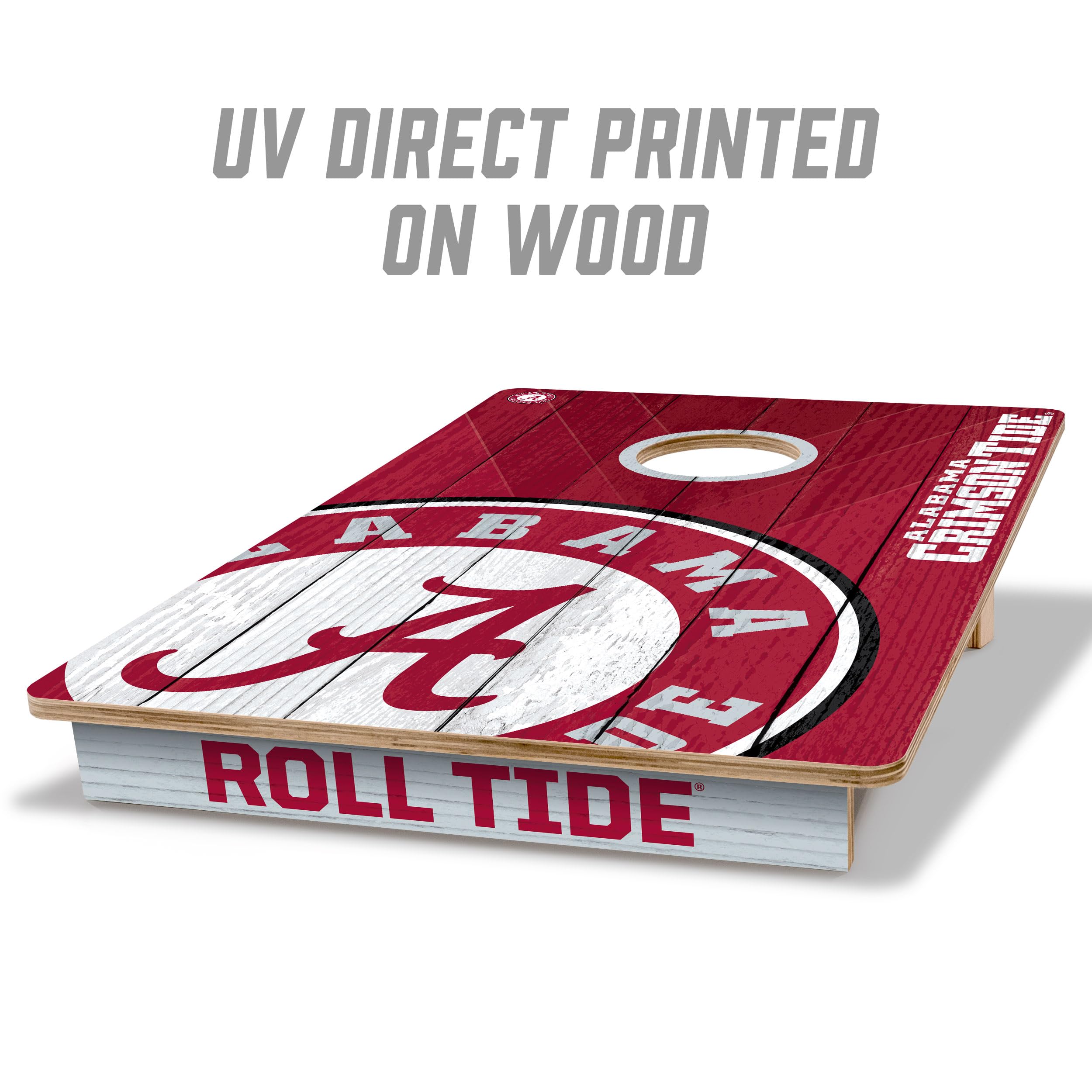 YouTheFan NCAA Alabama Crimson Tide 2’ x 3’ Wood Cornhole Game with Logo Bags - Sports Collectibles, Sports Memorabilia, Sports Fan Shop, Sports Gifts