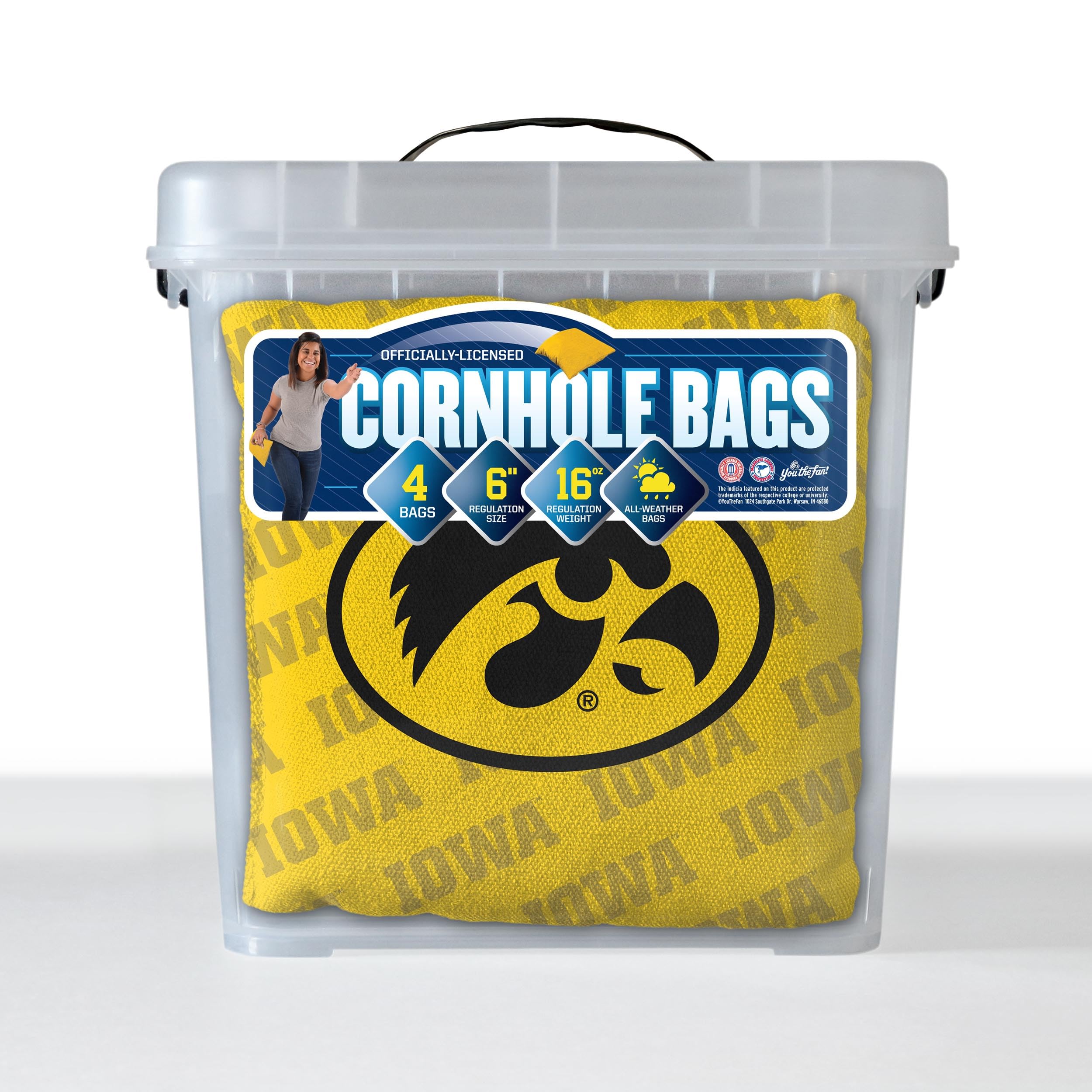 YouTheFan NCAA Iowa Hawkeyes Cornhole Bags - 4PK - Yellow - Sports Collectibles, Sports Memorabilia, Sports Fan Shop, Sports Gifts