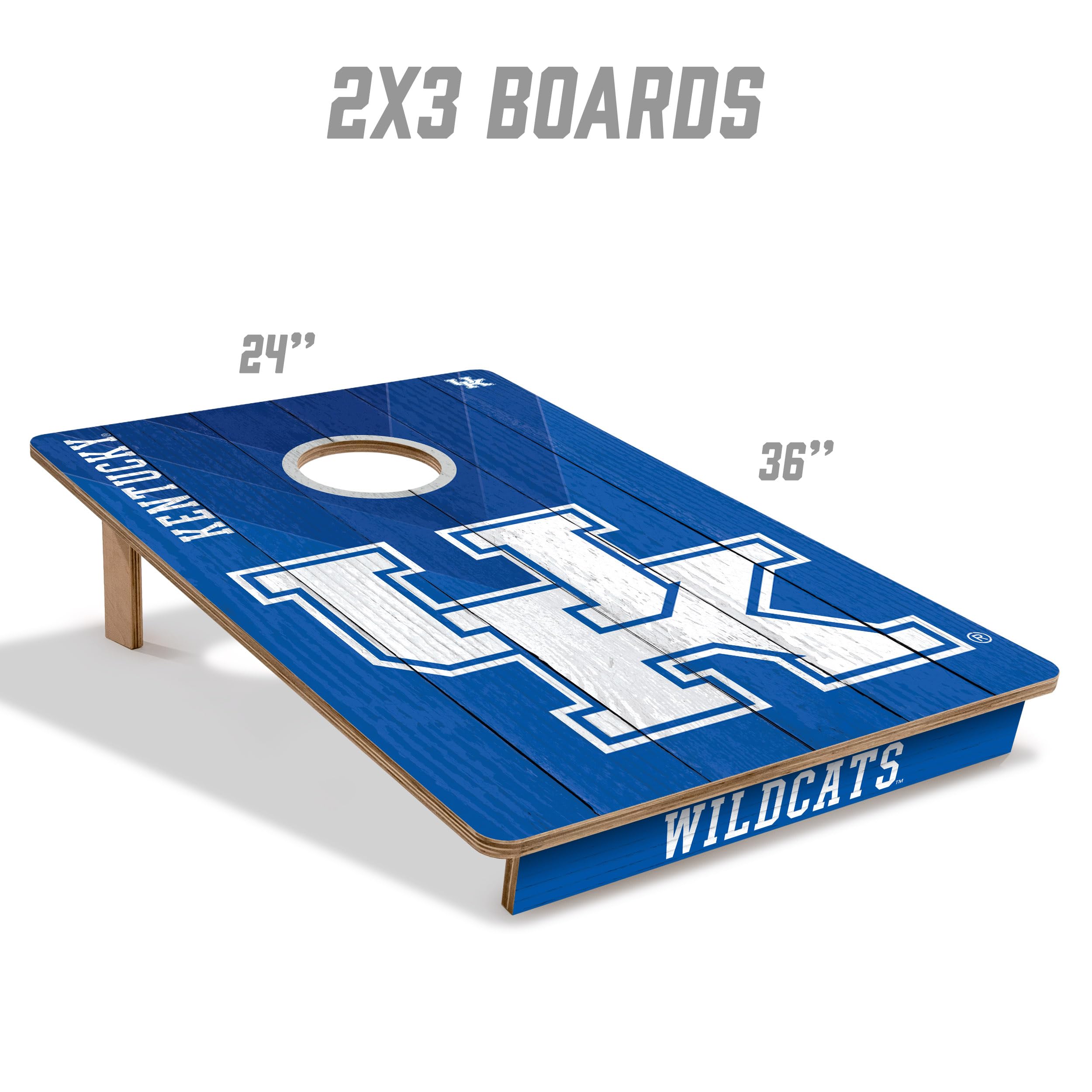 YouTheFan NCAA Kentucky Wildcats 2’ x 3’ Wood Cornhole Game with Logo Bags - Sports Collectibles, Sports Memorabilia, Sports Fan Shop, Sports Gifts