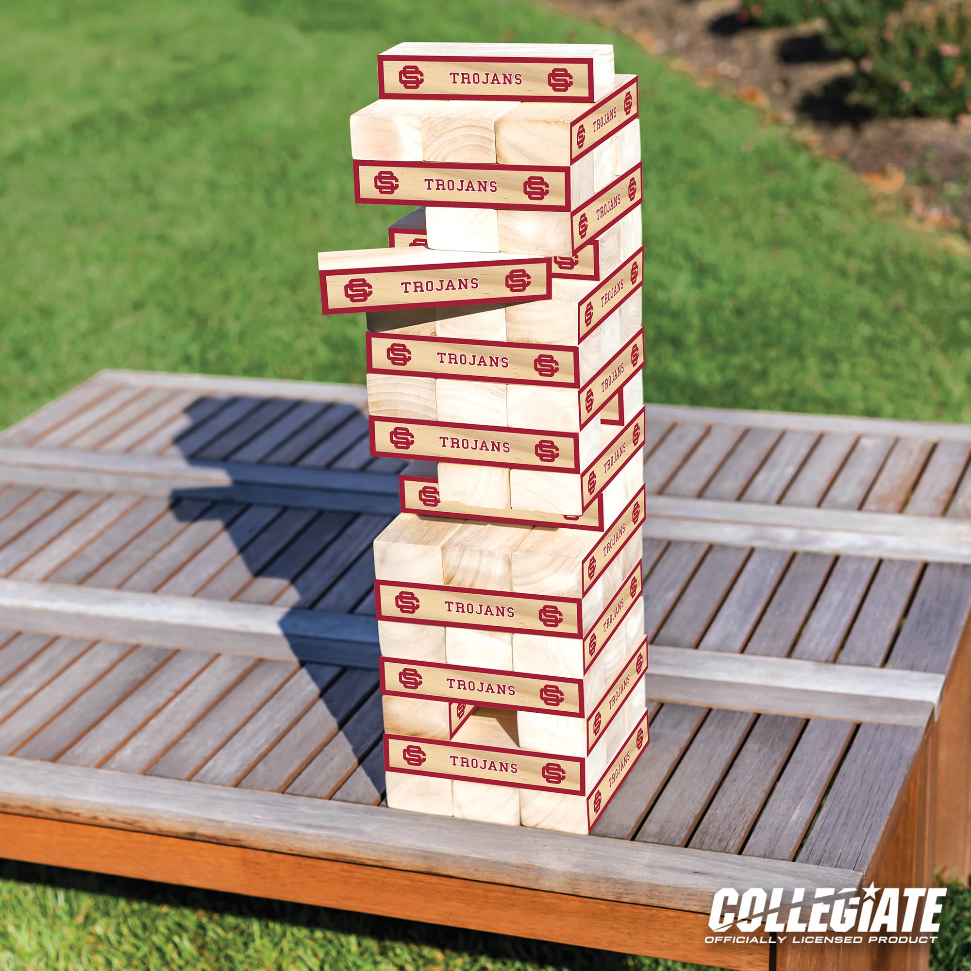 Wild Sports NCAA USC Trojans Giant Stacking Wooden Blocks – Tumbling Tower Classic Family Game Stacks Over 5 ft. High – Great Gift for Any College Football Fan! - Sports Collectibles, Sports Memorabilia, Sports Fan Shop, Sports Gifts