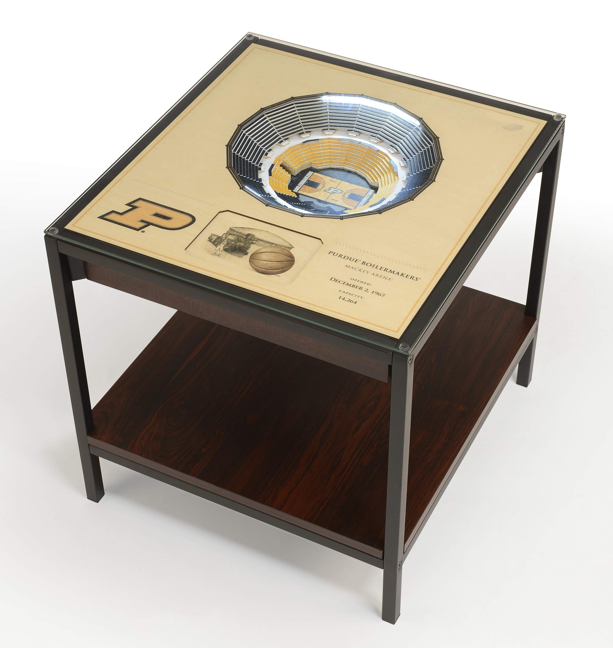 YouTheFan NCAA Purdue Boilermakers 25-Layer StadiumViews End Table - Mackey Arena - Sports Collectibles, Sports Memorabilia, Sports Fan Shop, Sports Gifts